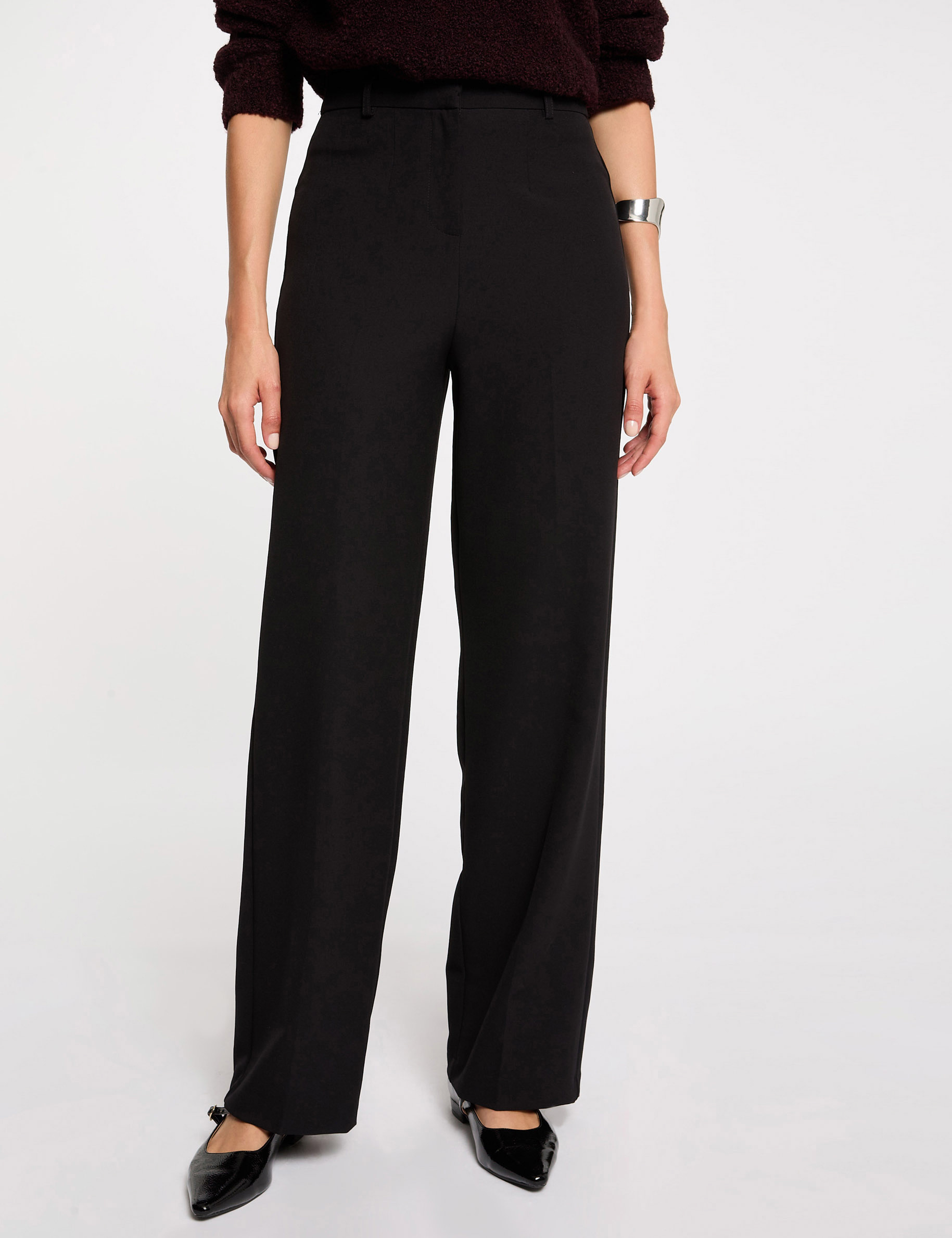 pantalon droit a pinces noir femme Pantalon droit à pinces noir femme