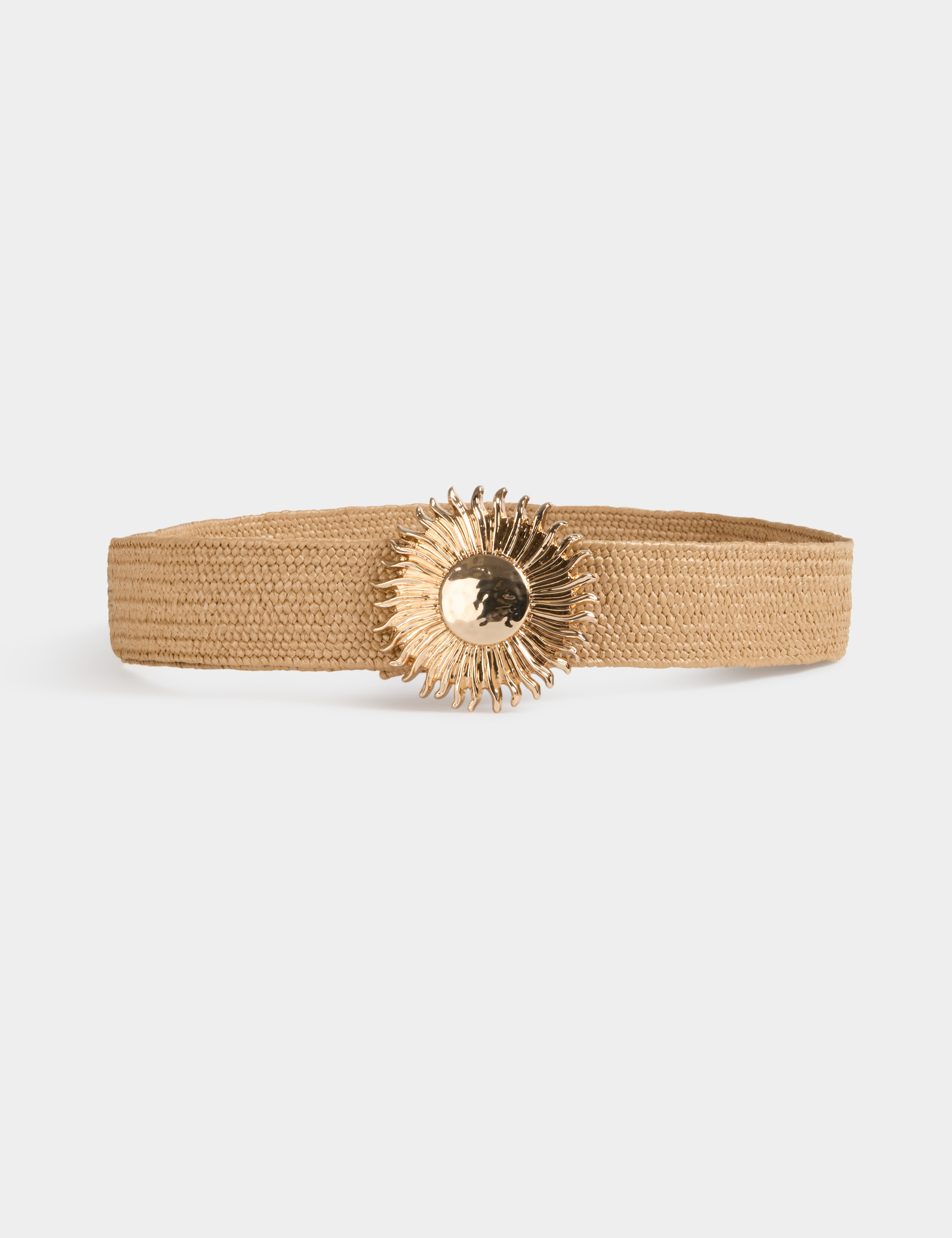 Ceinture large beige femme