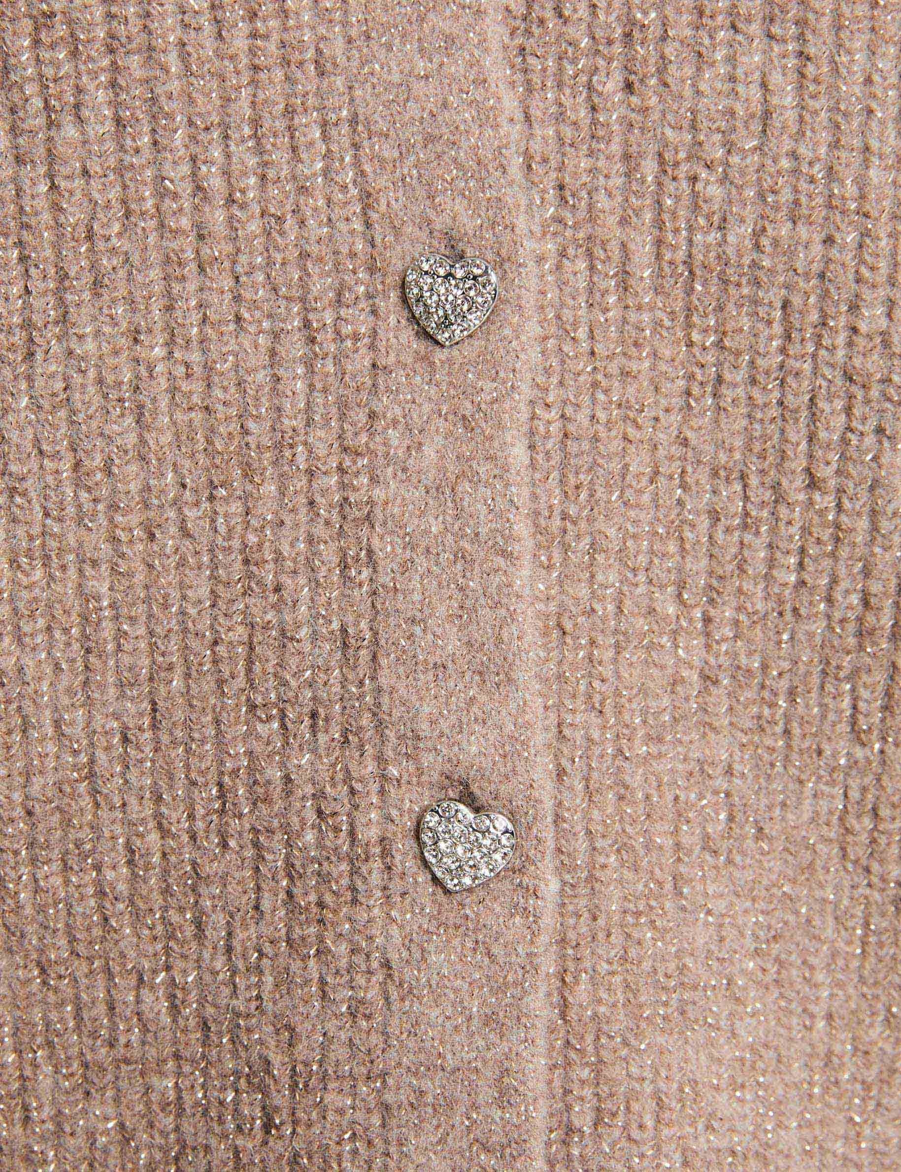Strickweste mit V-Ausschnitt mittelbeige damen