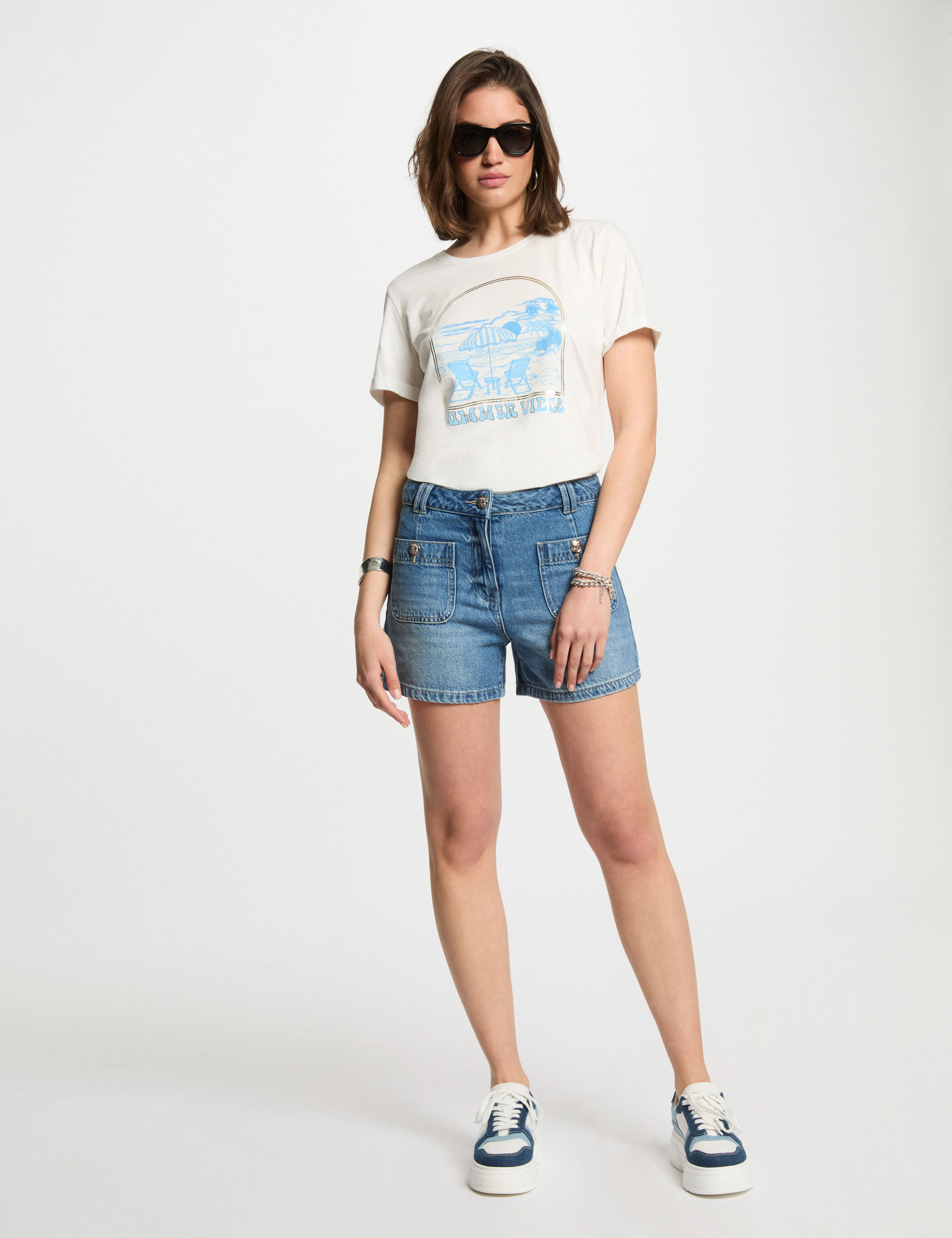 t shirt mit aufdruck weiss damen T-shirt mit Aufdruck weiss damen
