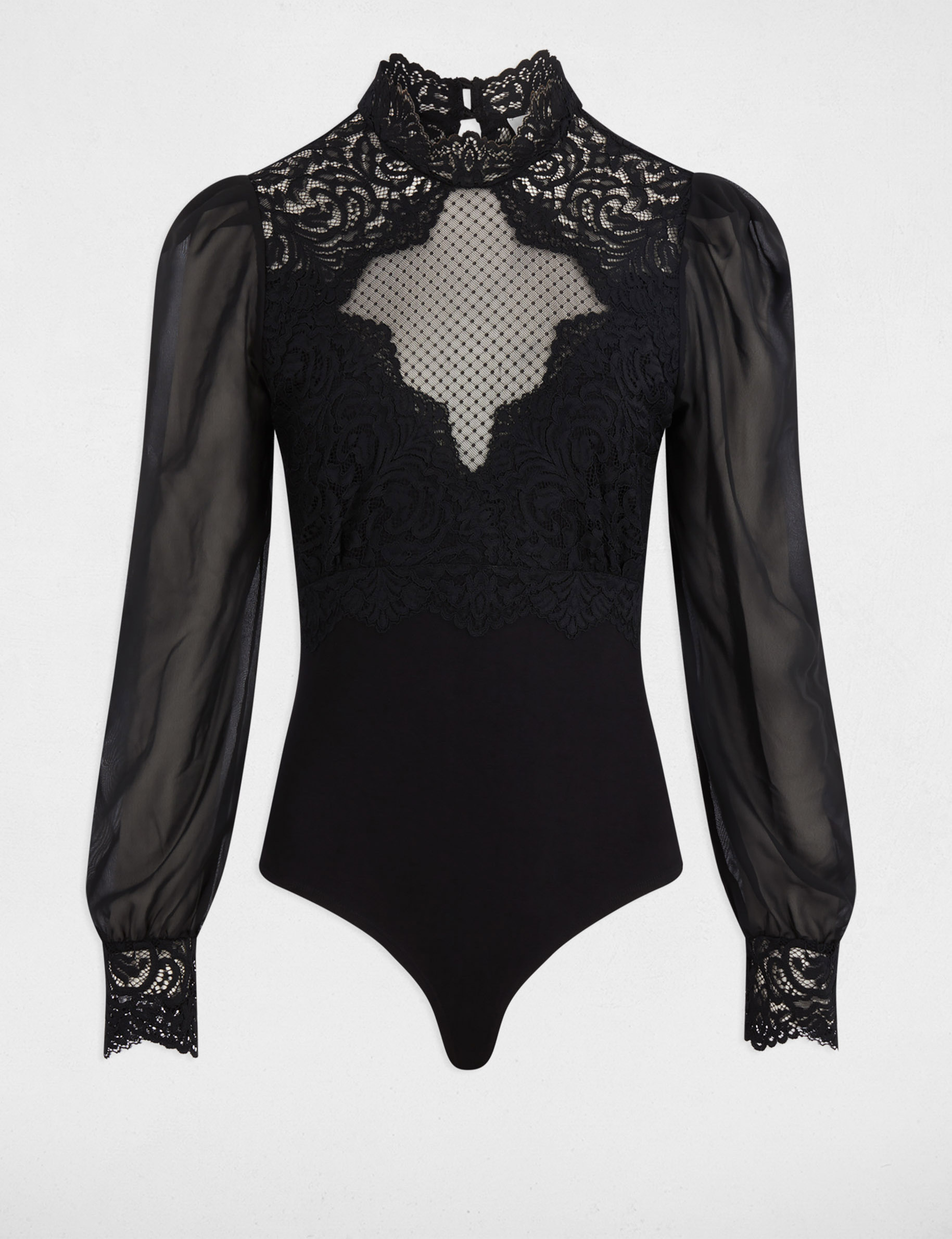 Spitzenbody schwarz damen