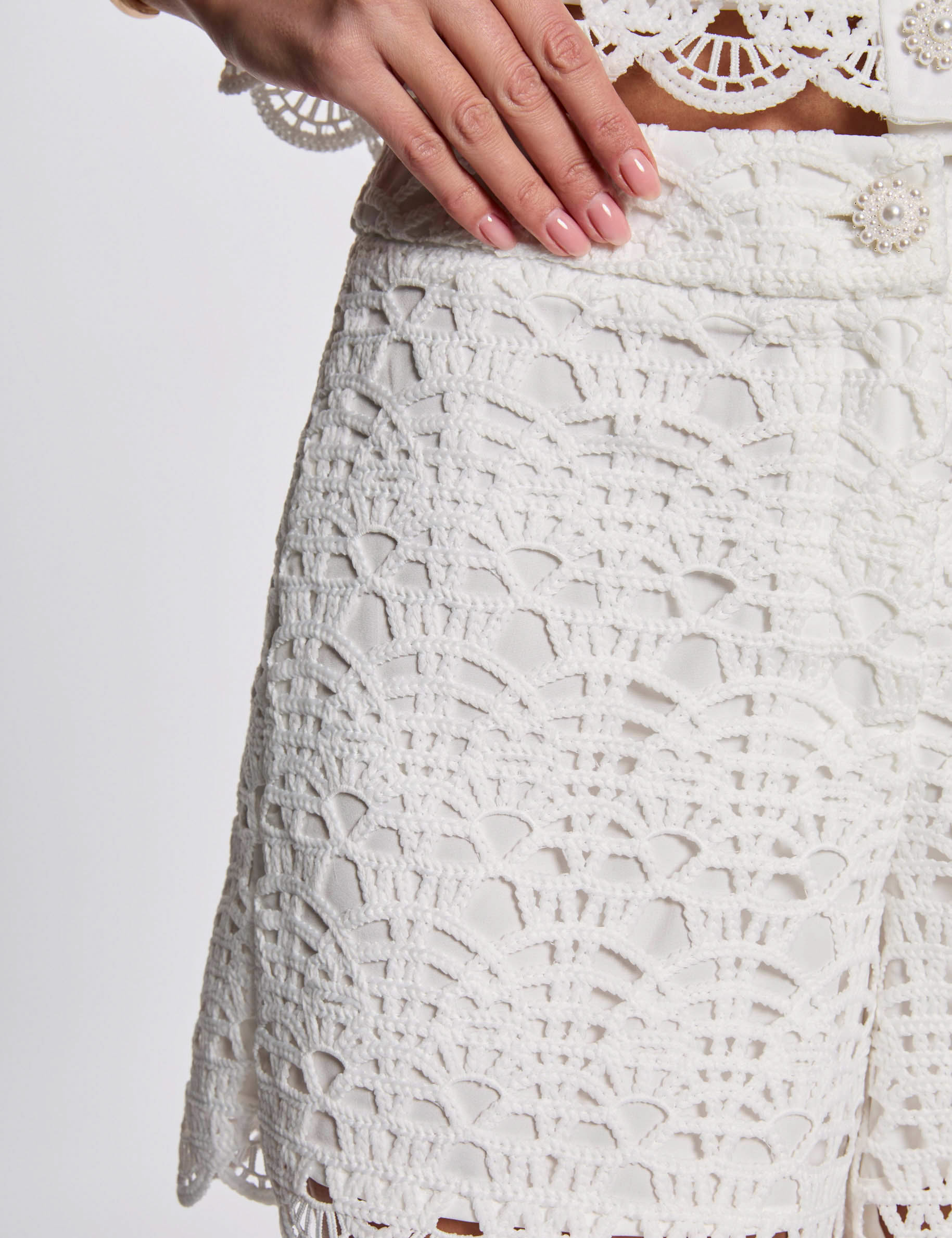 short large dentelle blanc femme Short large dentelle blanc femme