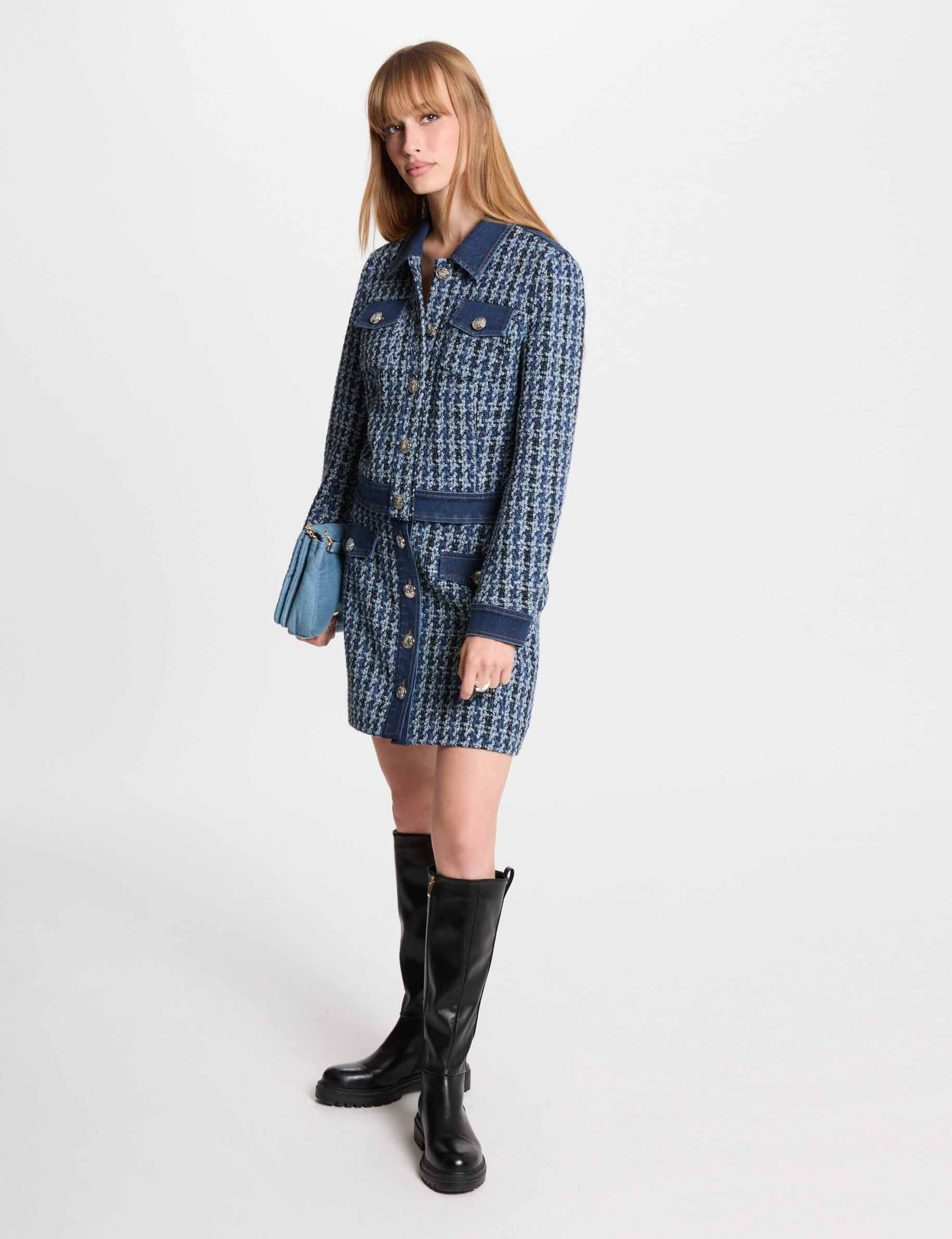 kurze tweed jacke mehrfarbig damen Kurze Tweed-Jacke mehrfarbig damen