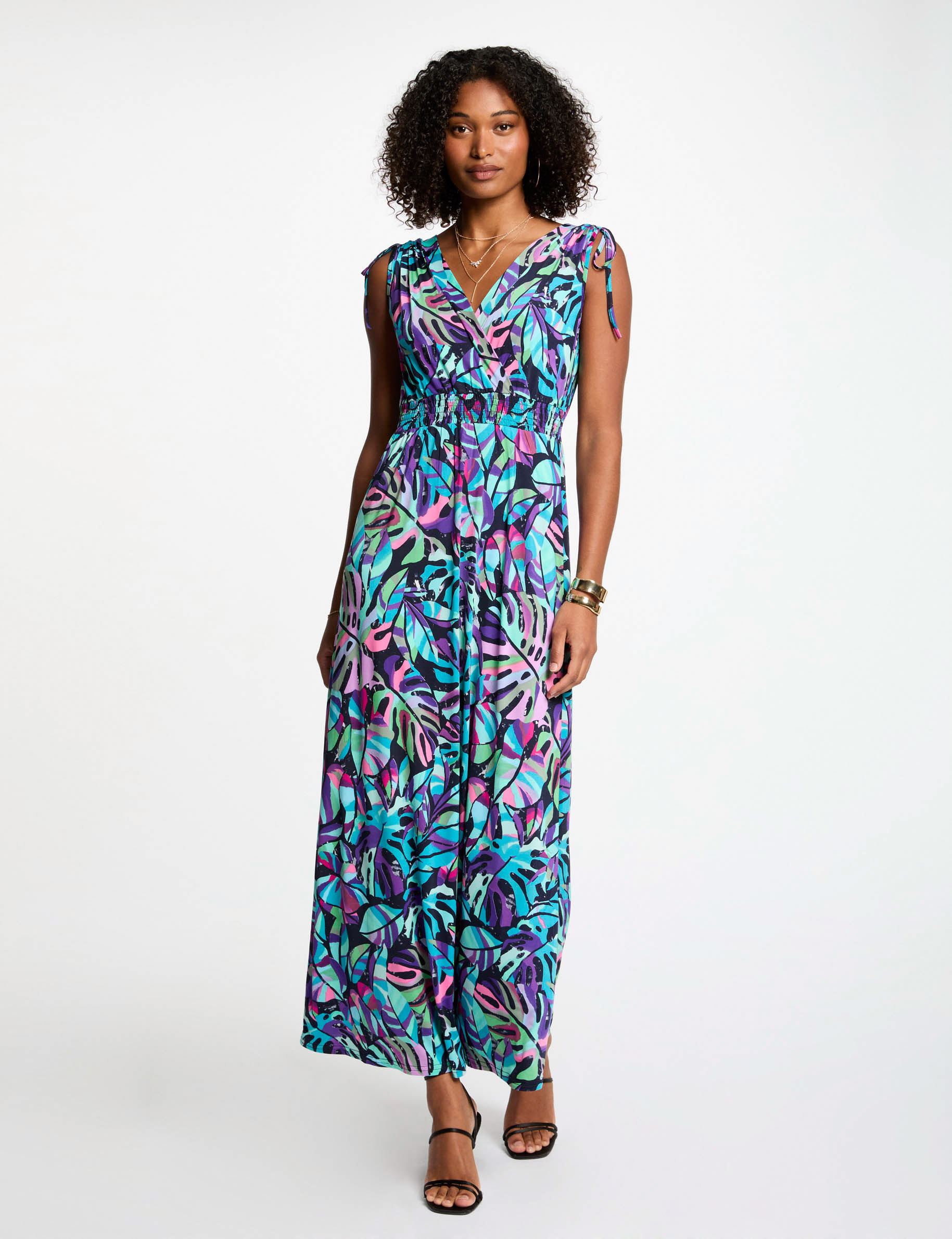 robe longue droite imprimee multicolore femme Robe longue droite imprimée multicolore femme