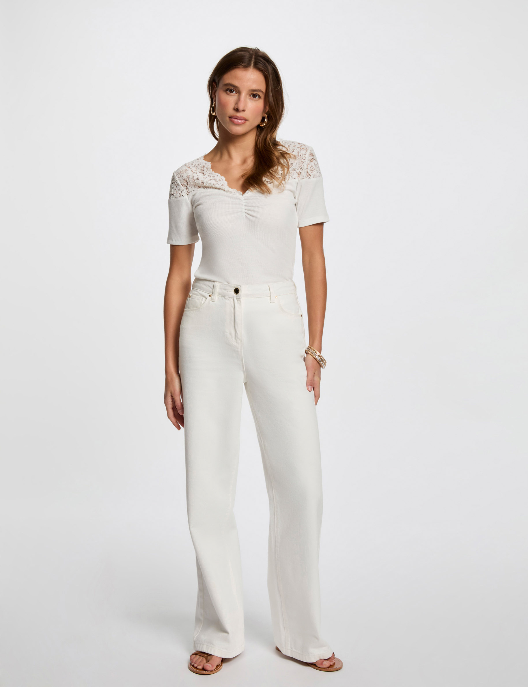t shirt manches courtes blanc femme T-shirt manches courtes blanc femme
