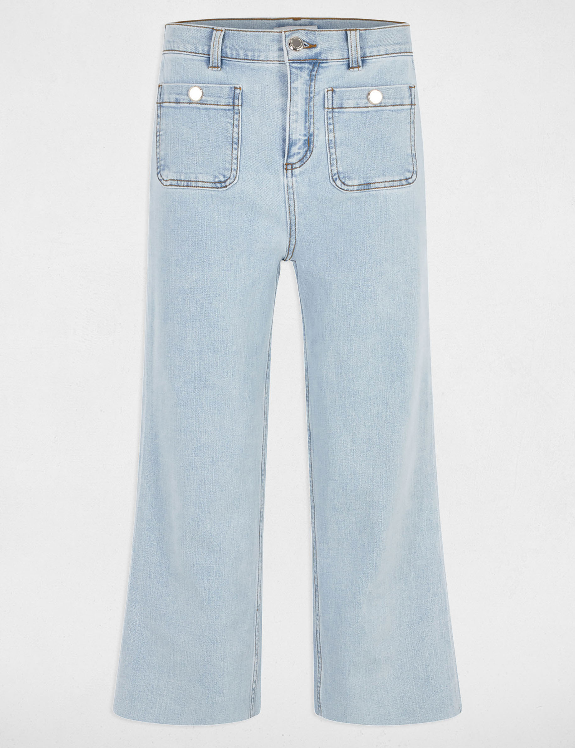 pantalon jambe large 78eme denim bleach femme Pantalon jambe large 7/8ème denim bleach femme