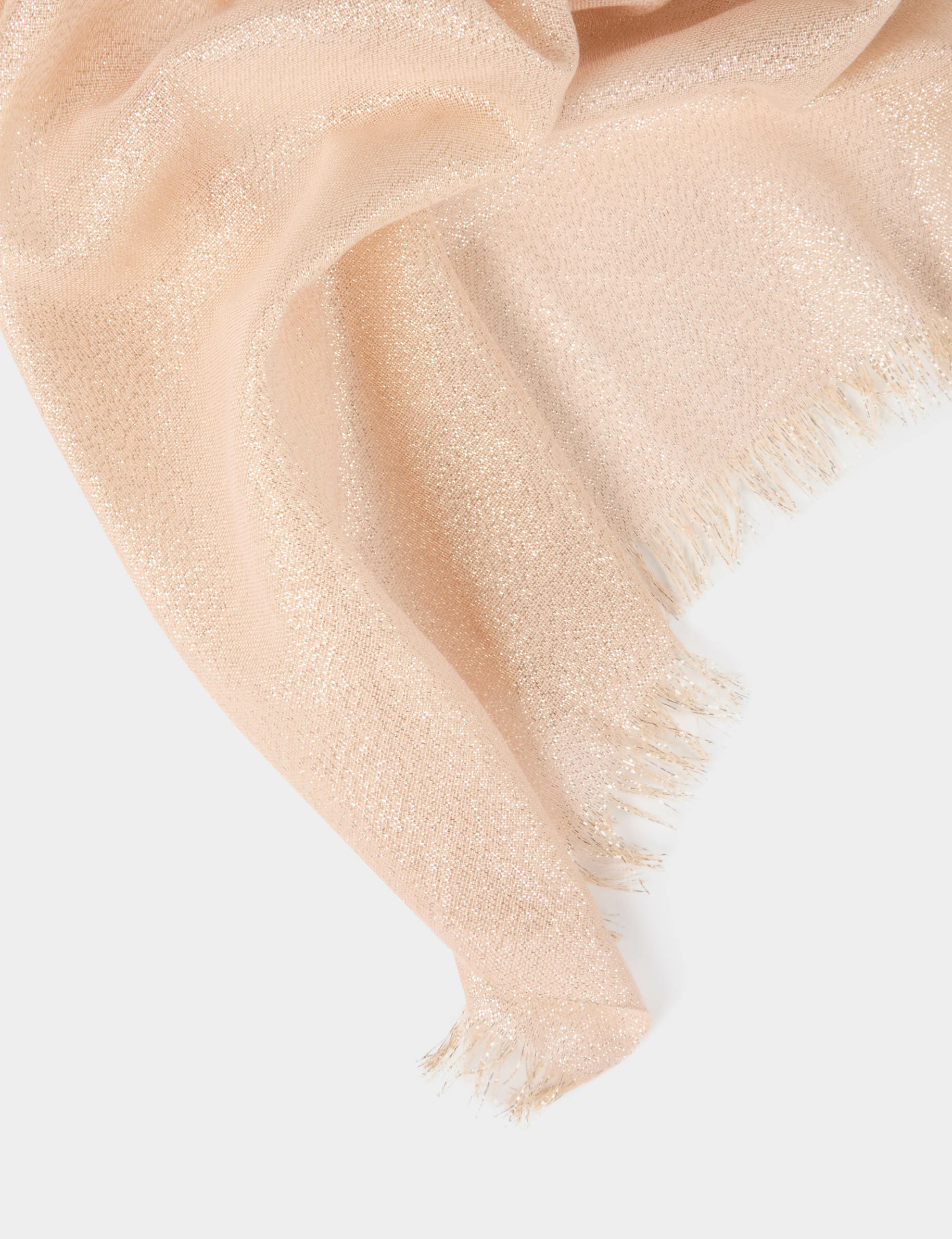 schal mit metallisierten faden beige damen Schal mit metallisierten Fäden beige damen