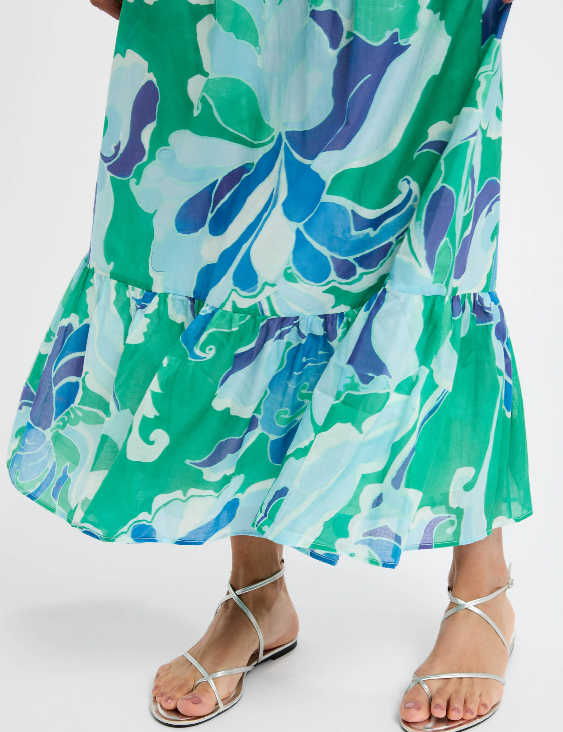 Jupe longue imprimée multicolore femme