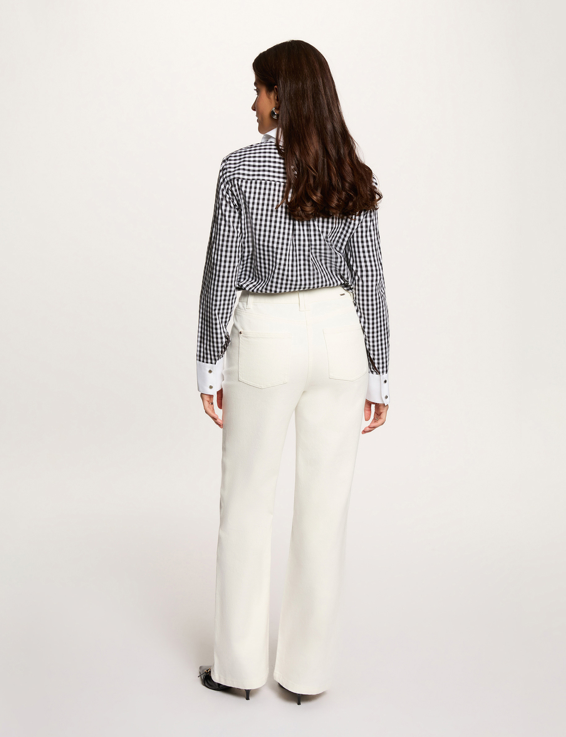 Weit geschnittene 7/8-Jeans weiss damen