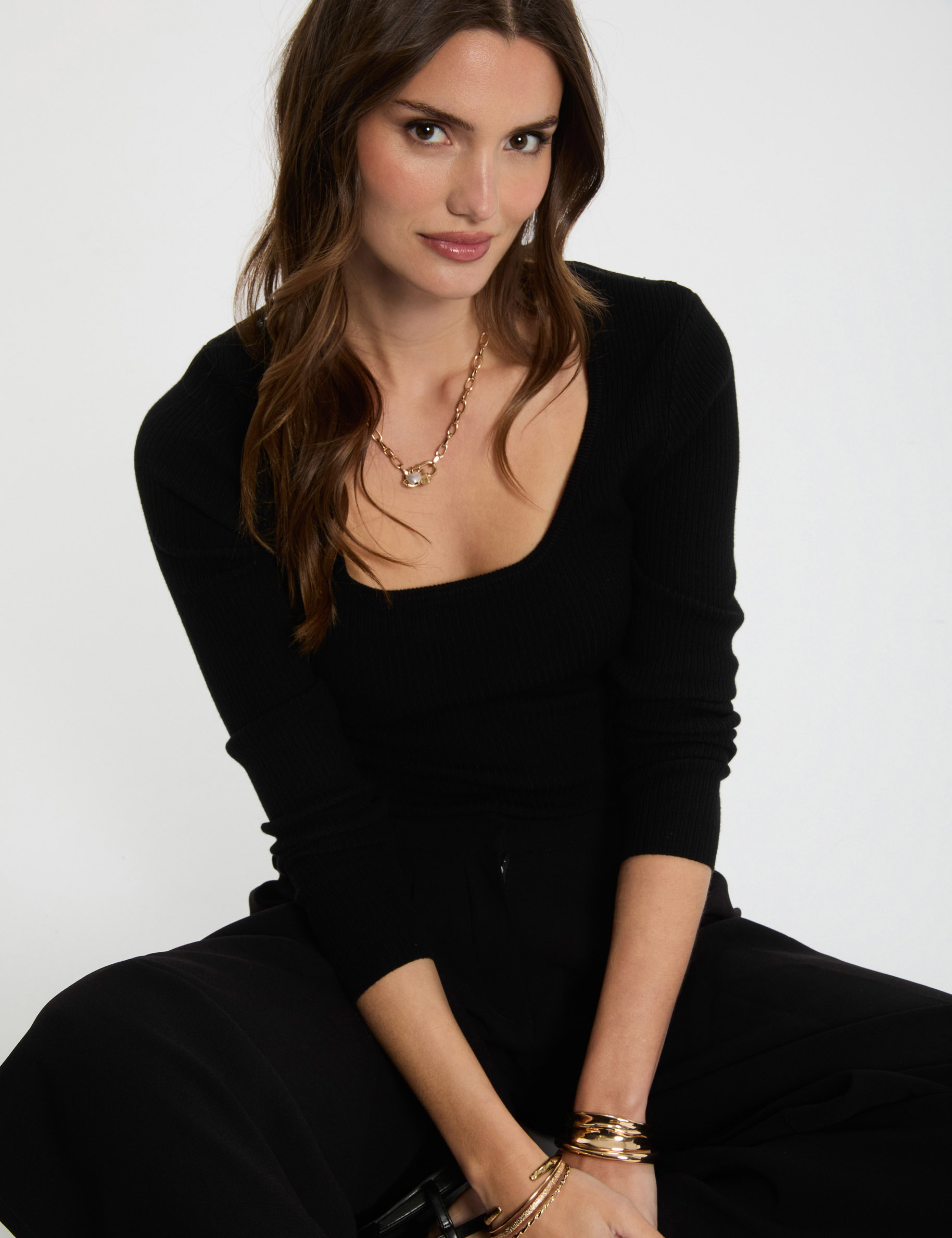 pull manches longues noir femme Pull manches longues noir femme