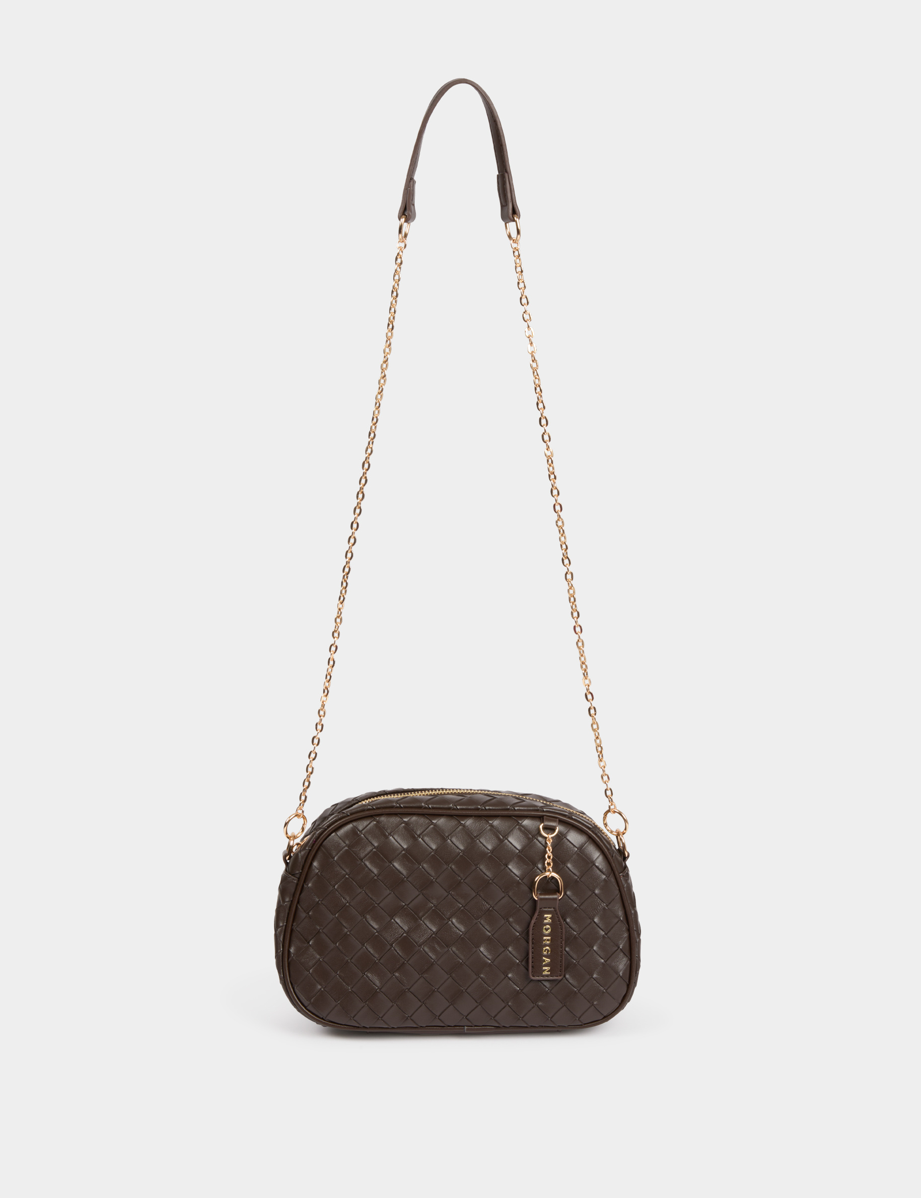 Sac tress&eacute; marron fonc&eacute; femme