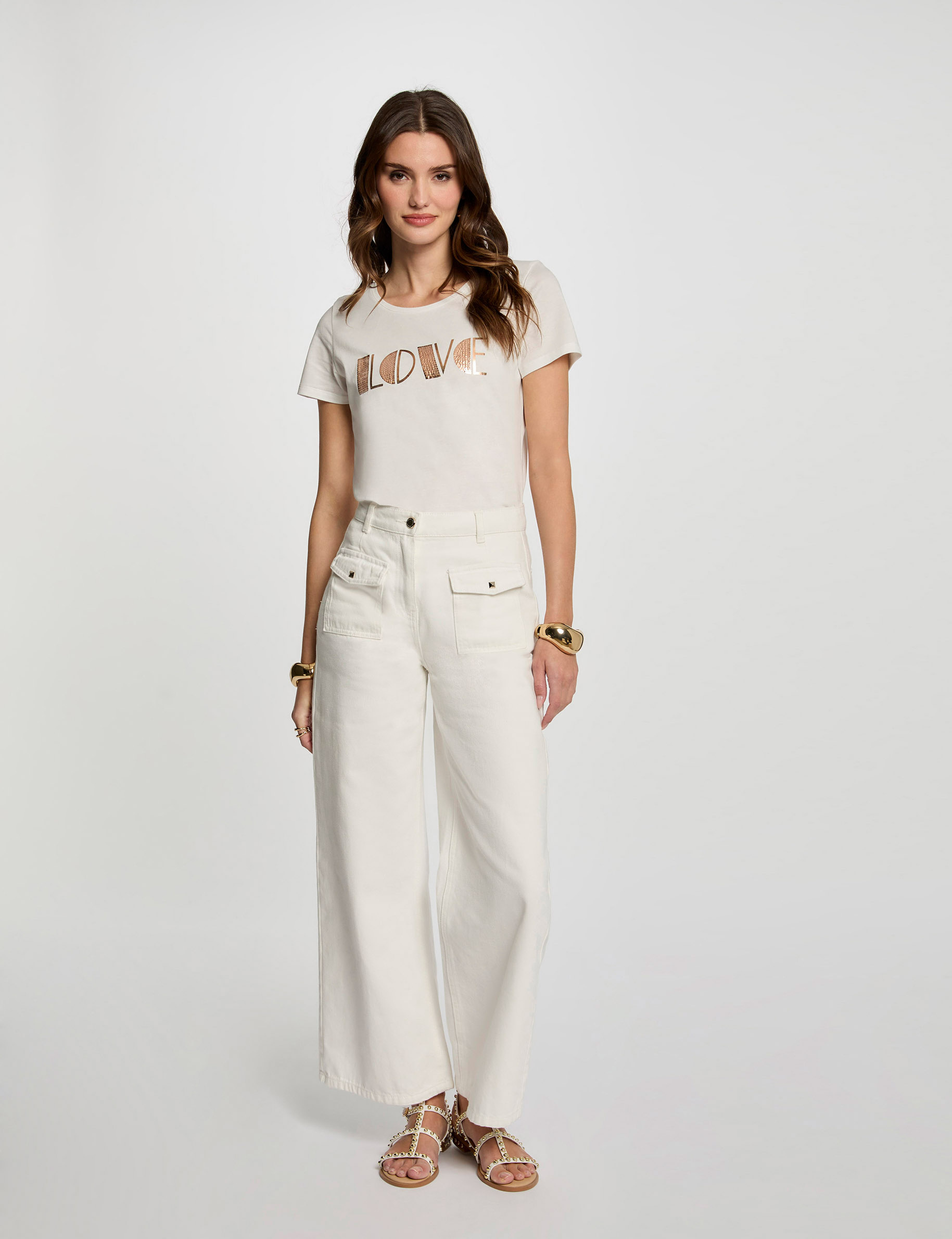 t shirt a inscription blanc femme T-shirt à inscription blanc femme
