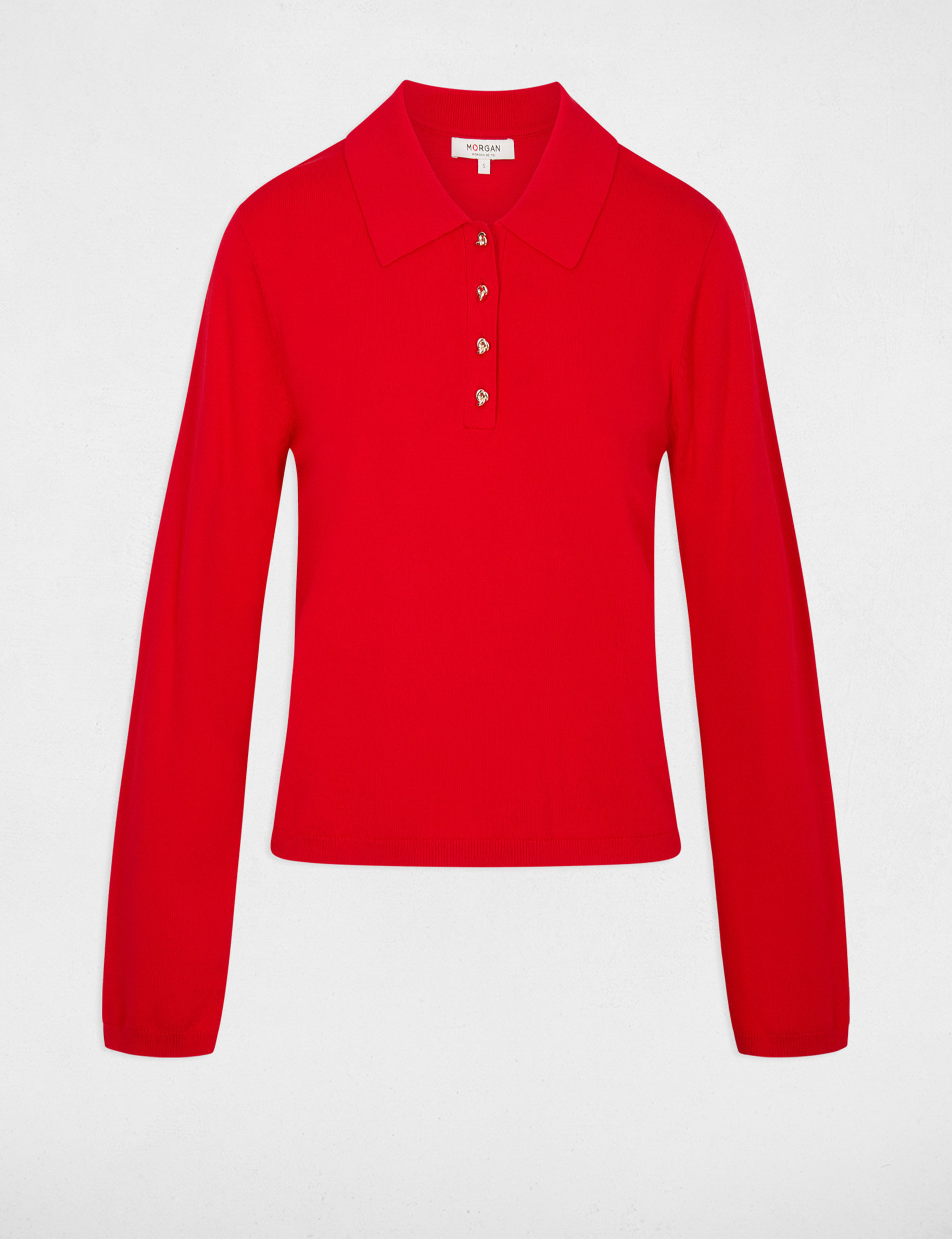 Pullover mit Reverskragen rot damen