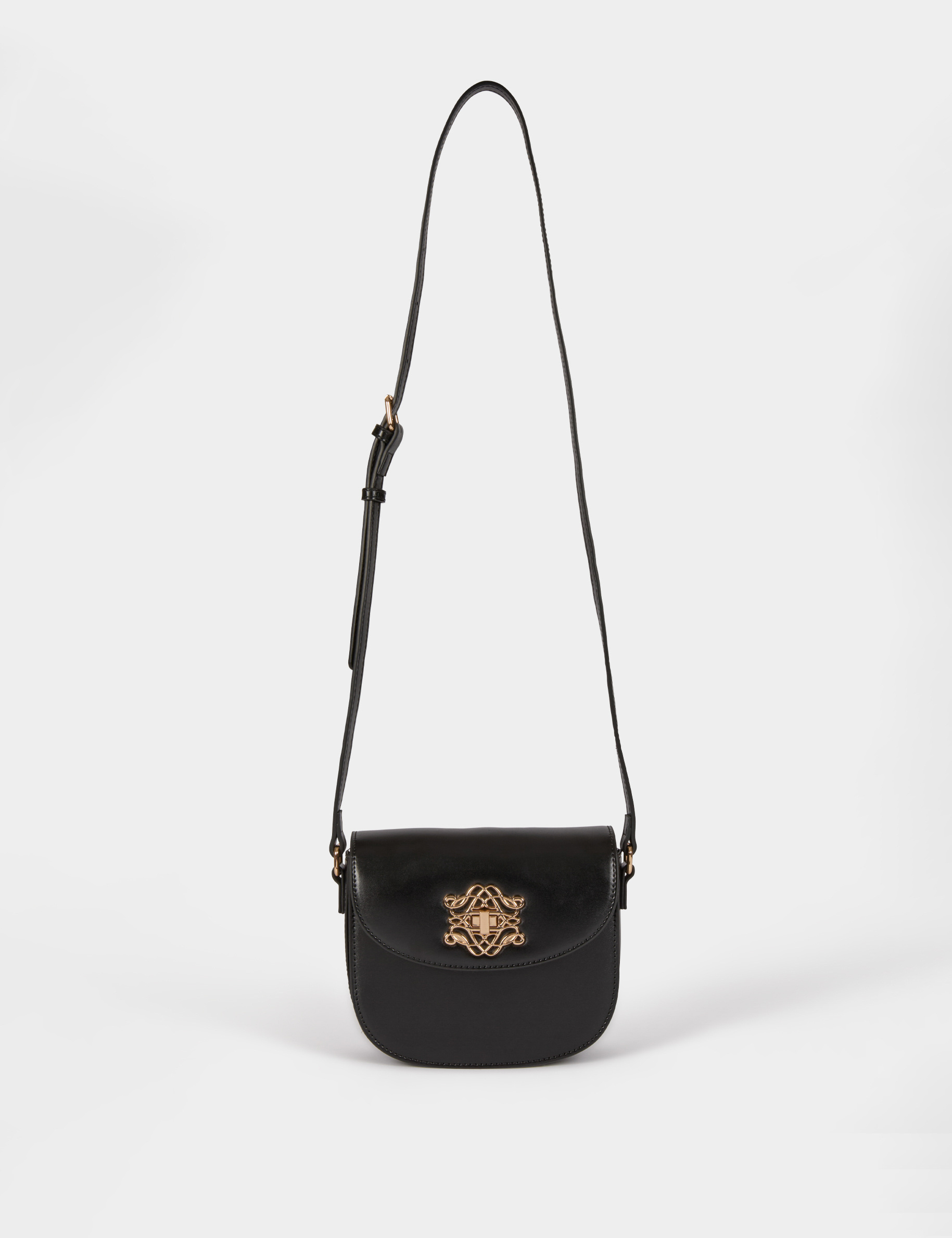 Sac bandouli&egrave;re similicuir noir femme