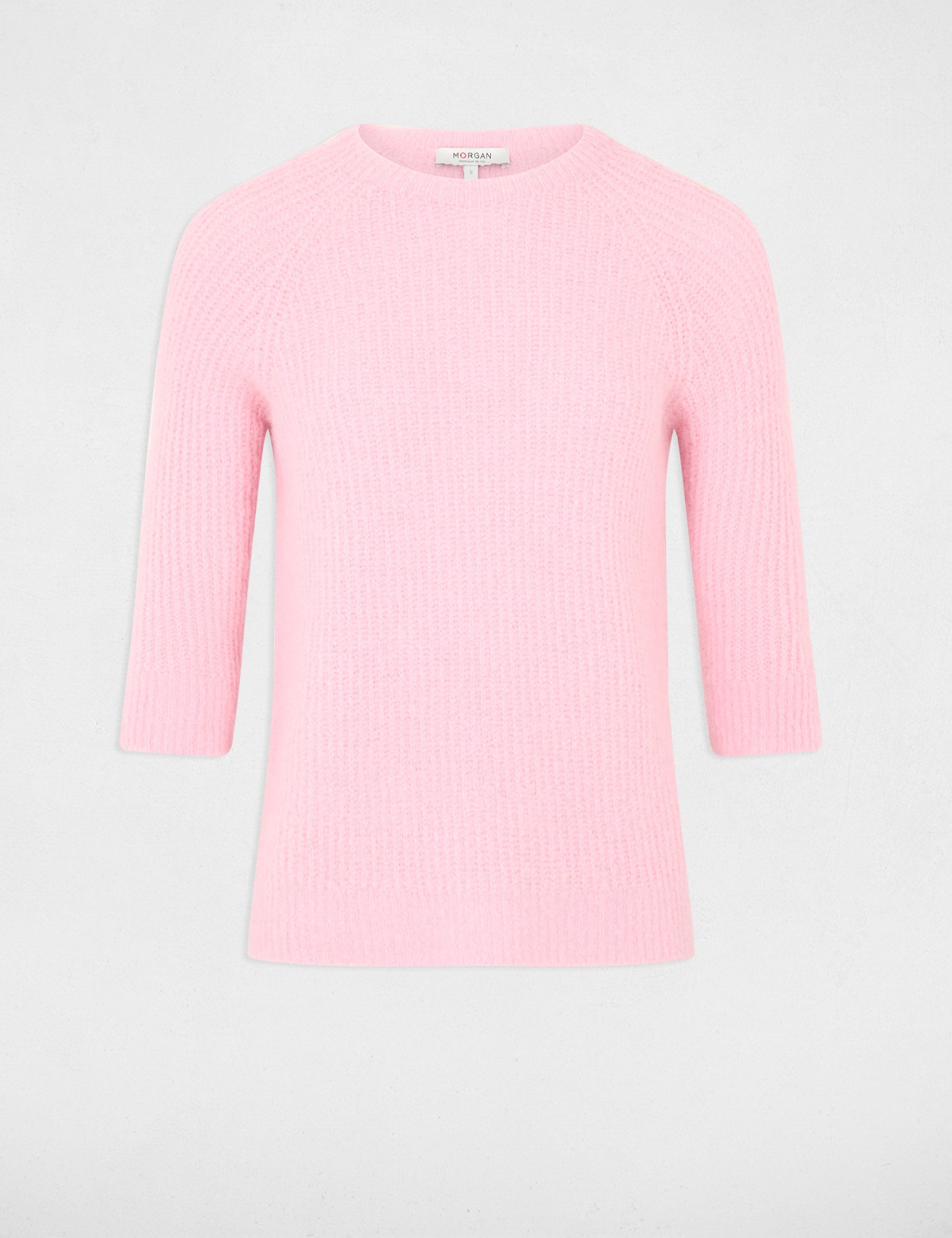 Flauschiger Strickpullover pastellrosa damen