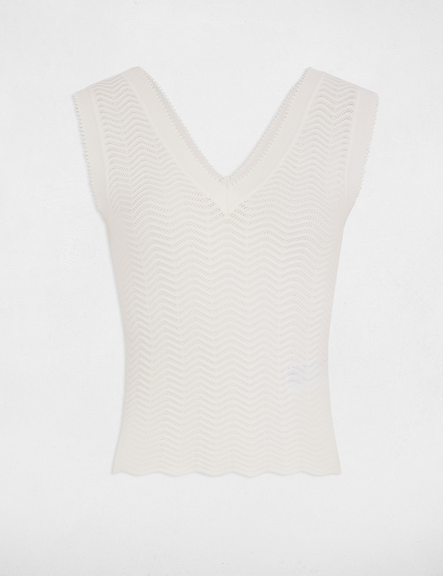 armelloses stricktop weiss damen Ärmelloses Stricktop weiss damen