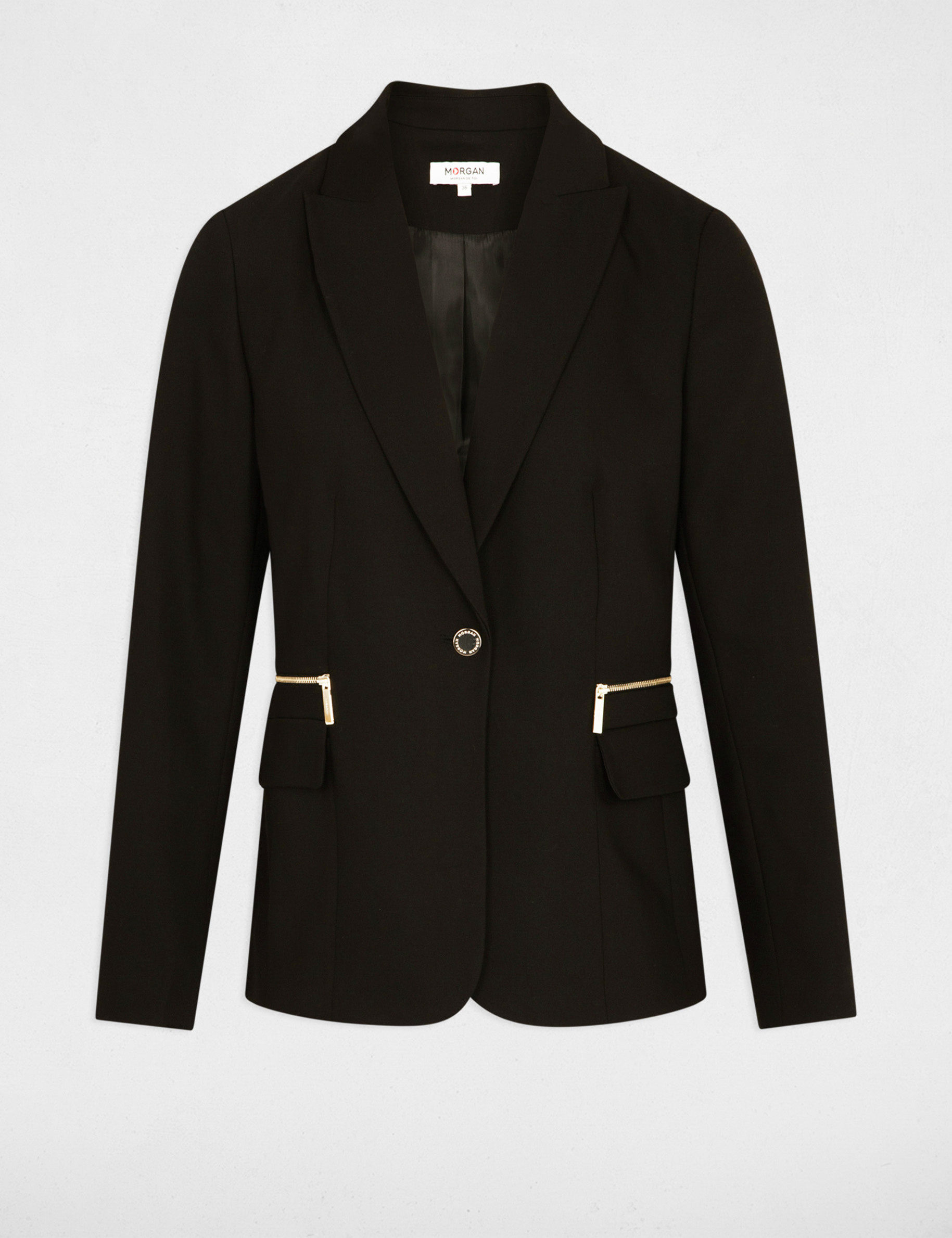 taillierte jacke mit reiverschluss schwarz damen Taillierte Jacke mit Reißverschluss schwarz damen