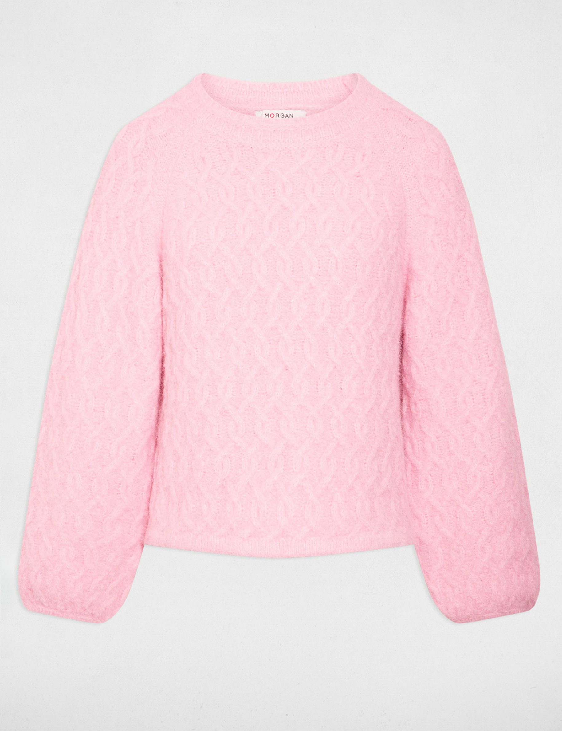 Dicker Pullover mit Rundhalsausschnitt rosa damen