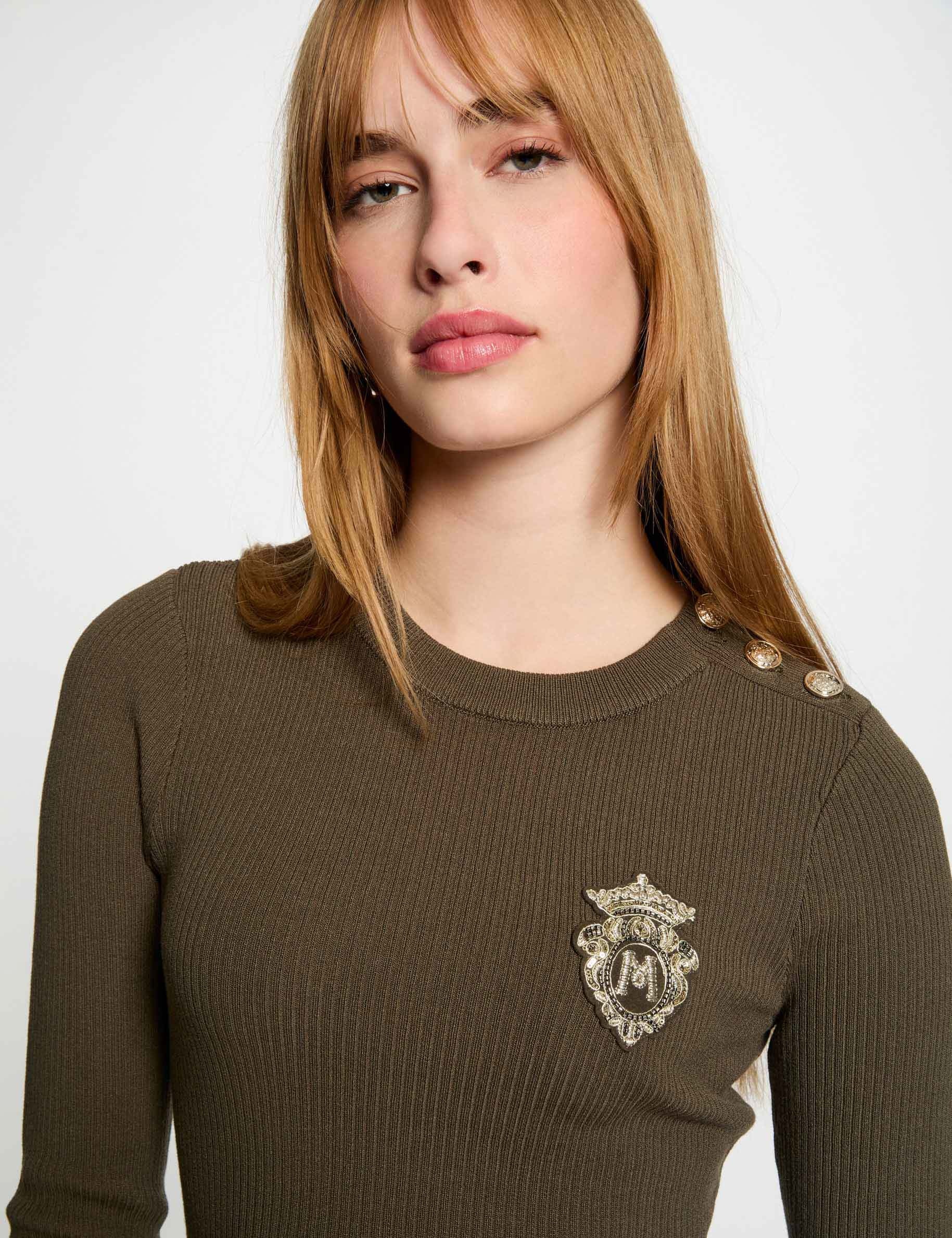 pullover mit rundhalsausschnitt khakigrun damen Pullover mit Rundhalsausschnitt khakigrün damen