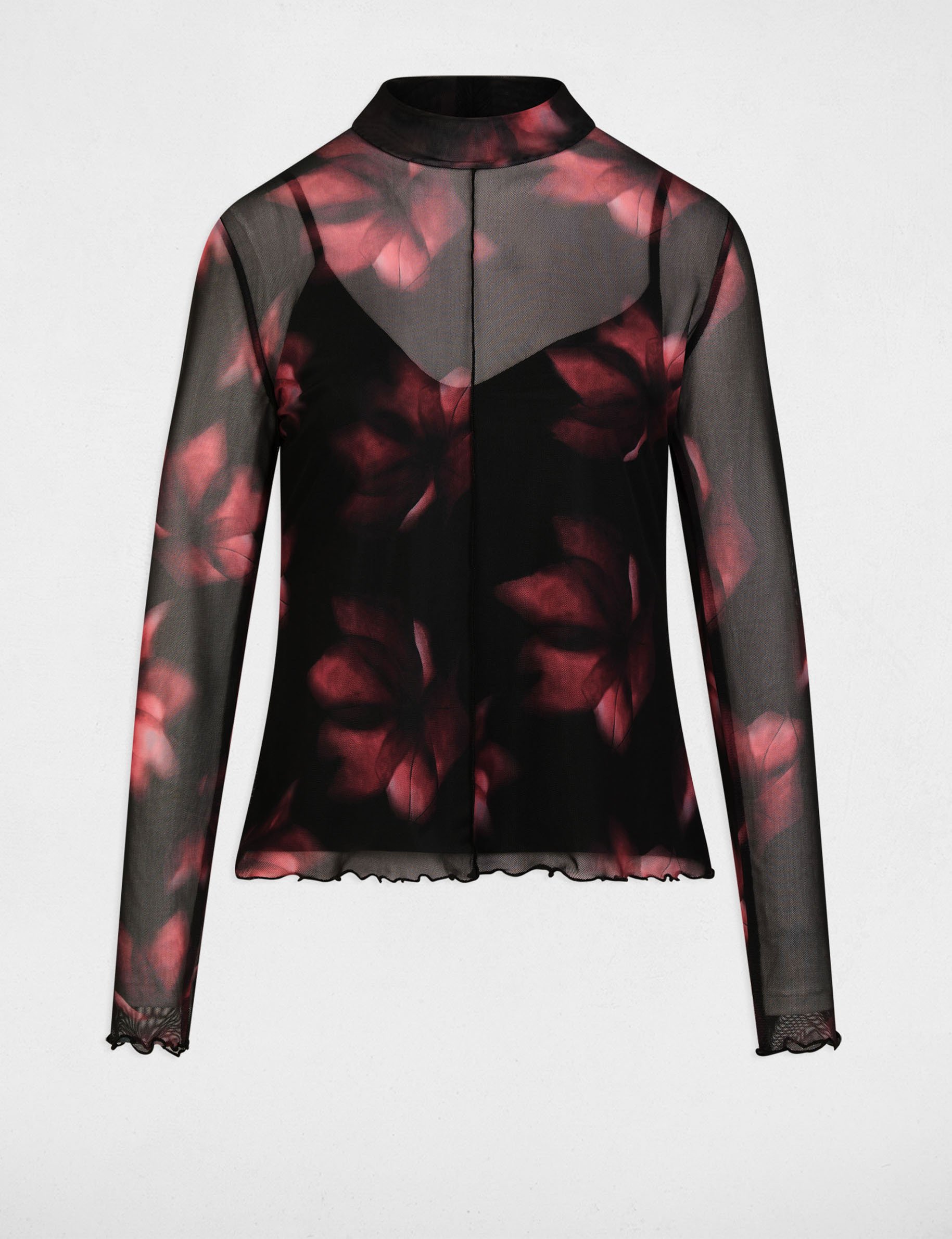 Figurbetontes Langarm-T-Shirt mehrfarbig damen