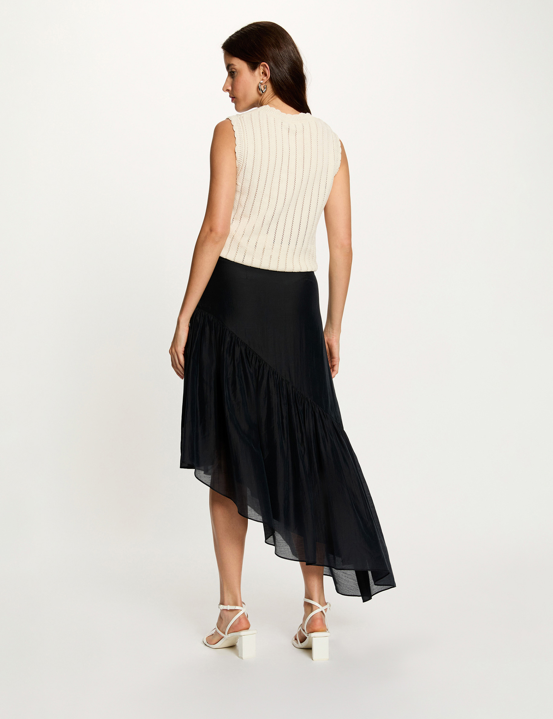 Top sans manches c&ocirc;tel&eacute; creme femme