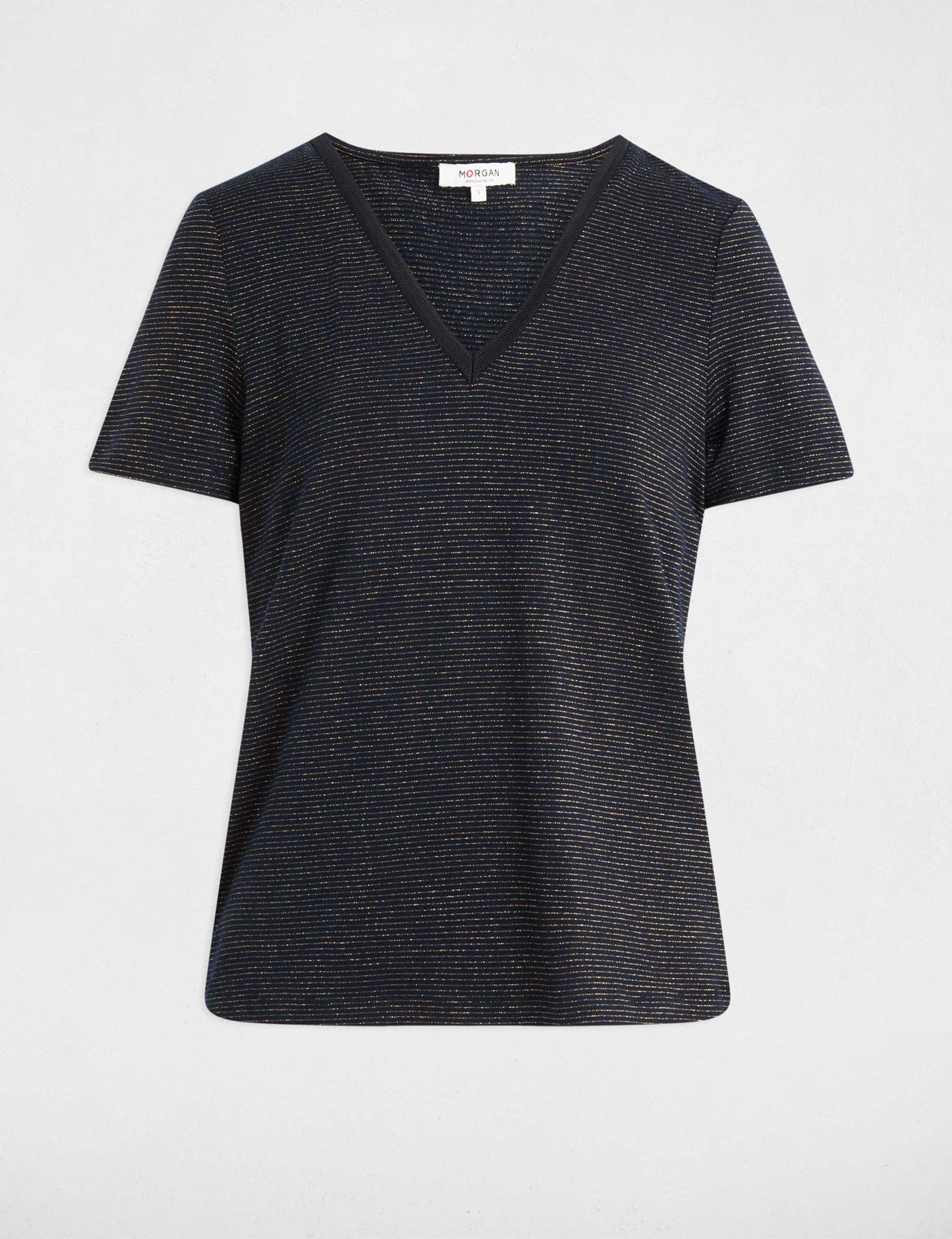 t shirt manches courtes bleu marine femme T-shirt manches courtes bleu marine femme