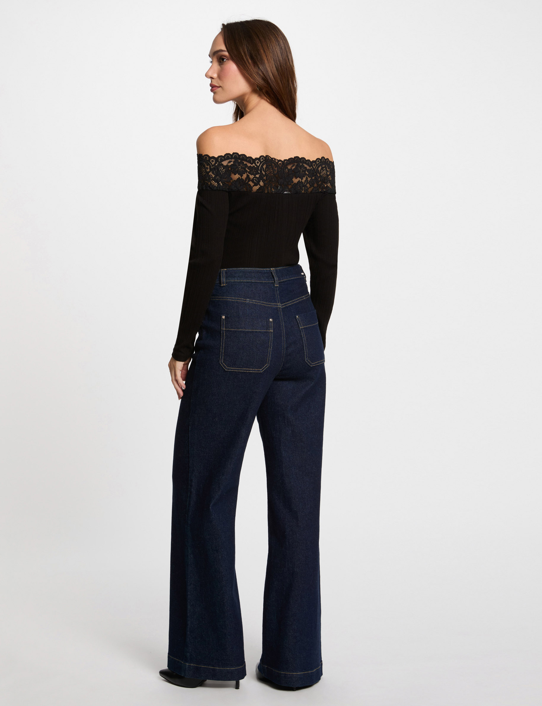 t shirt manches longues noir femme T-shirt manches longues noir femme