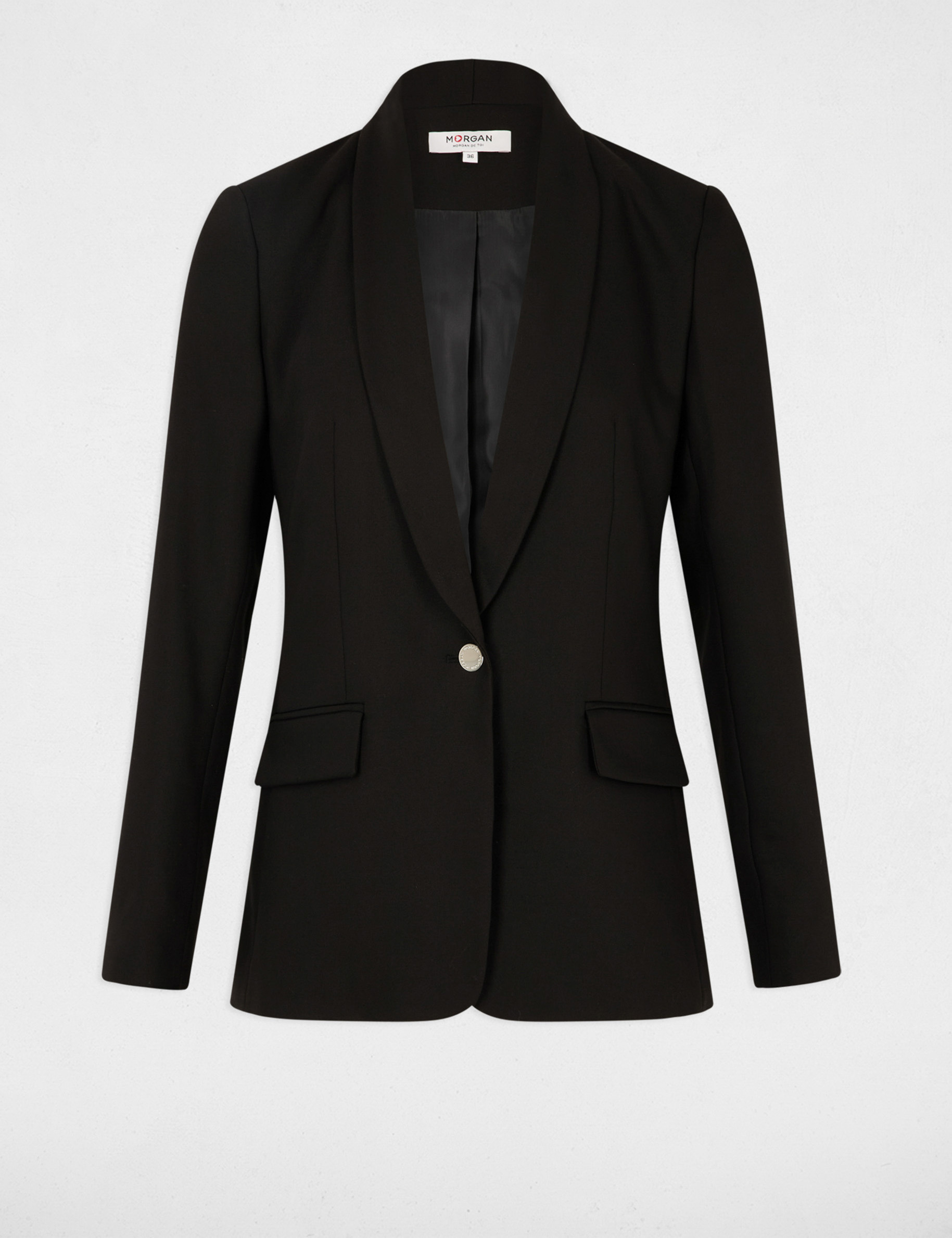 veste courte col chle noir femme Veste courte col ch�le noir femme