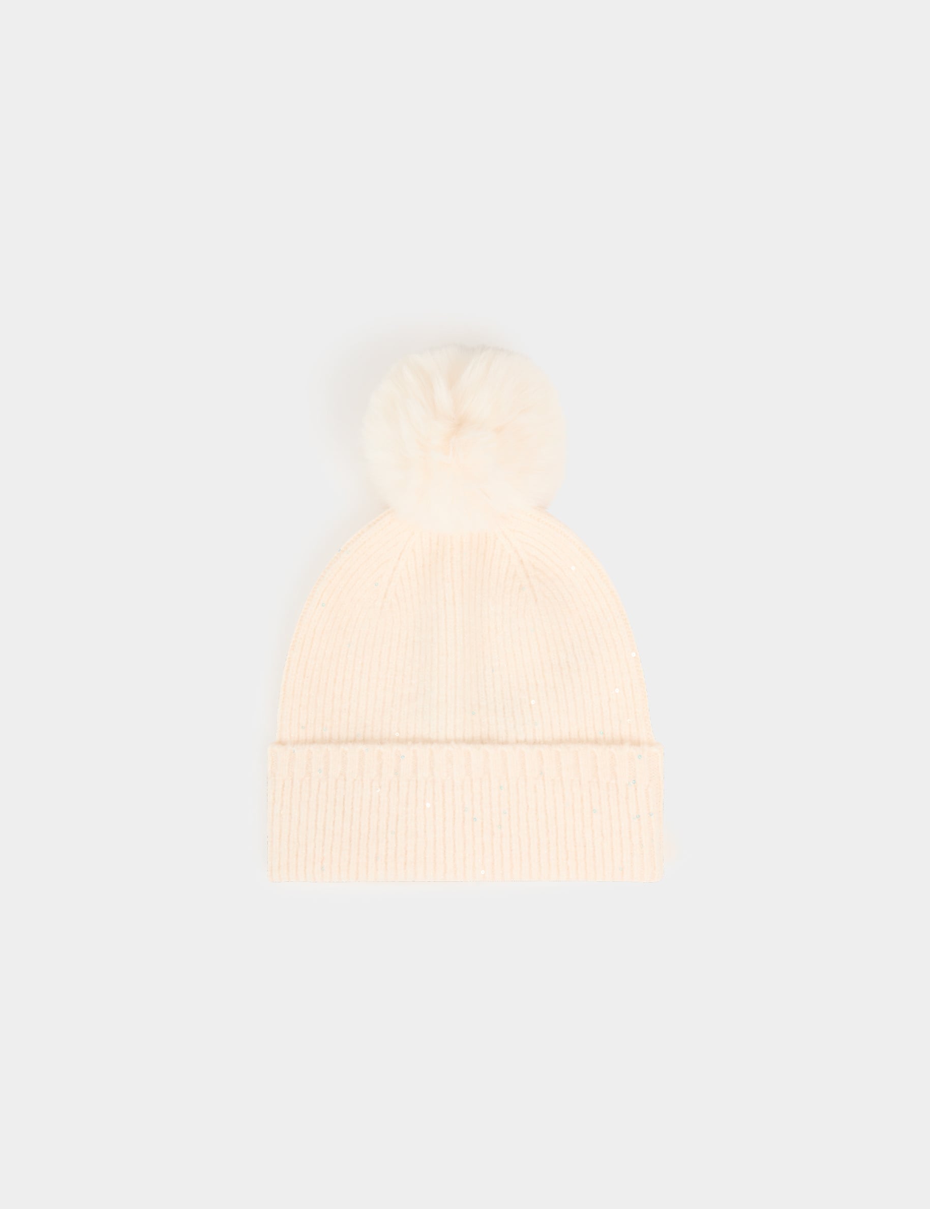 Bonnet fils m&eacute;tallis&eacute;s ivoire femme