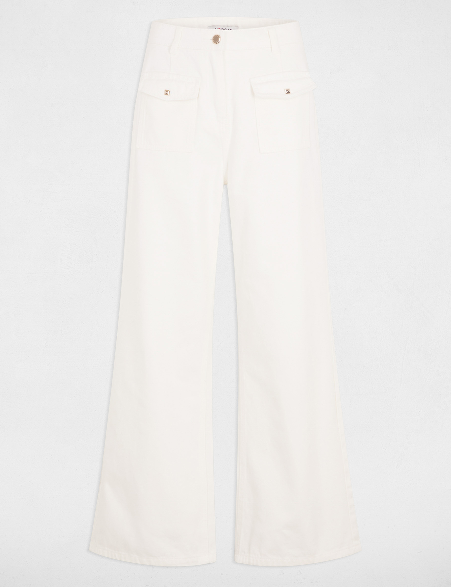 jeans jambe large taille haute blanc femme Jeans jambe large taille haute blanc femme