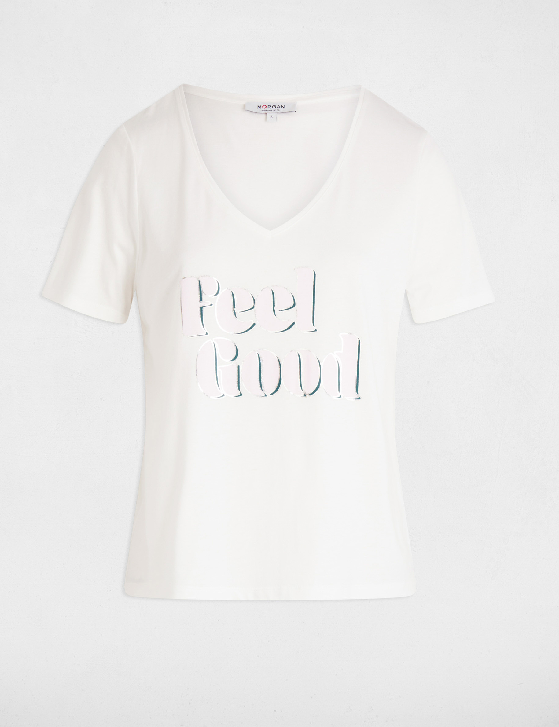 T-shirt à inscription blanc femme