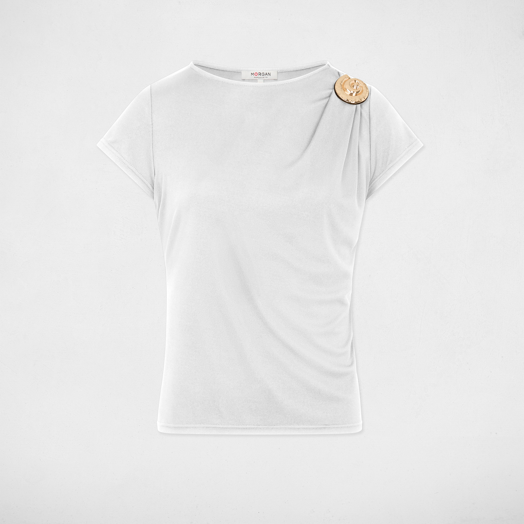 T-Shirt mit Rundhalsausschnitt weiss damen