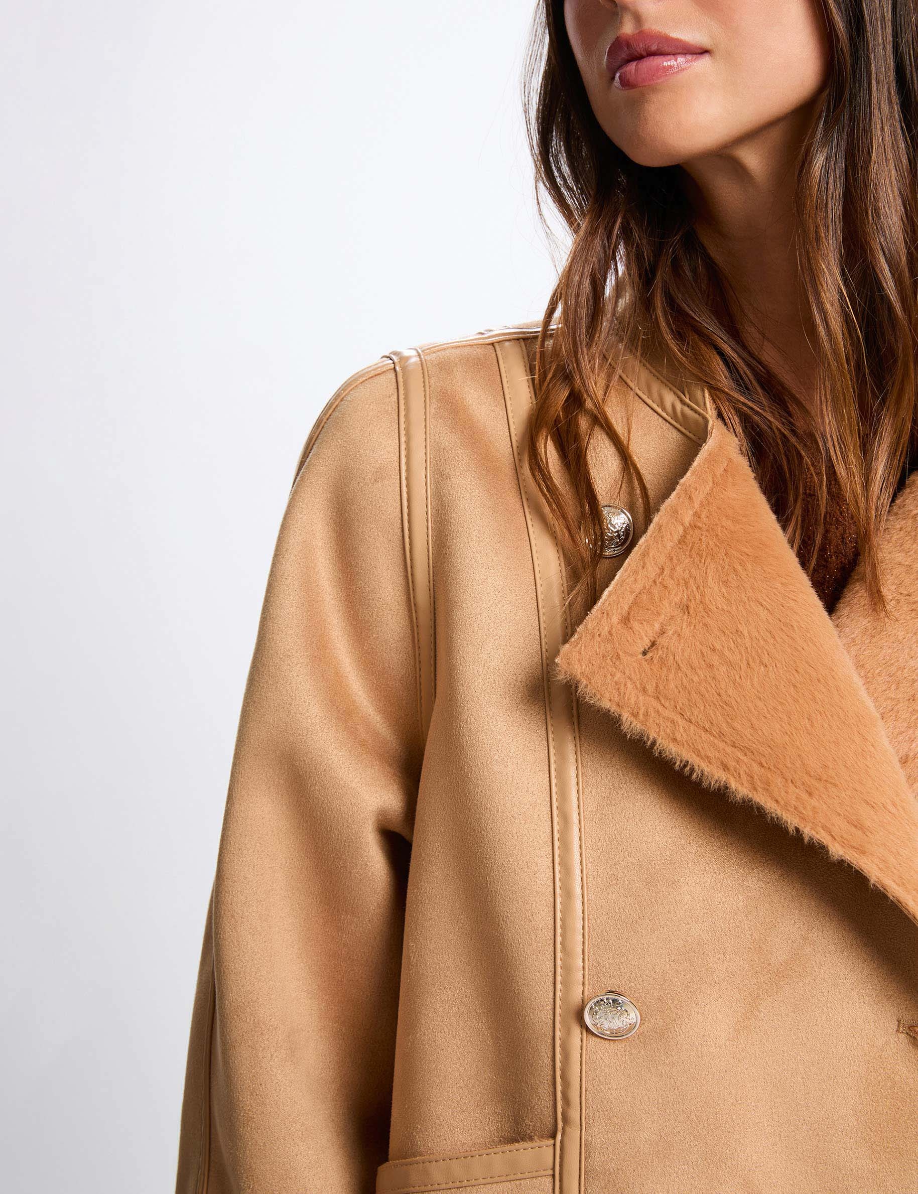 Kurze Jacke aus Lammfell cognacbraun damen