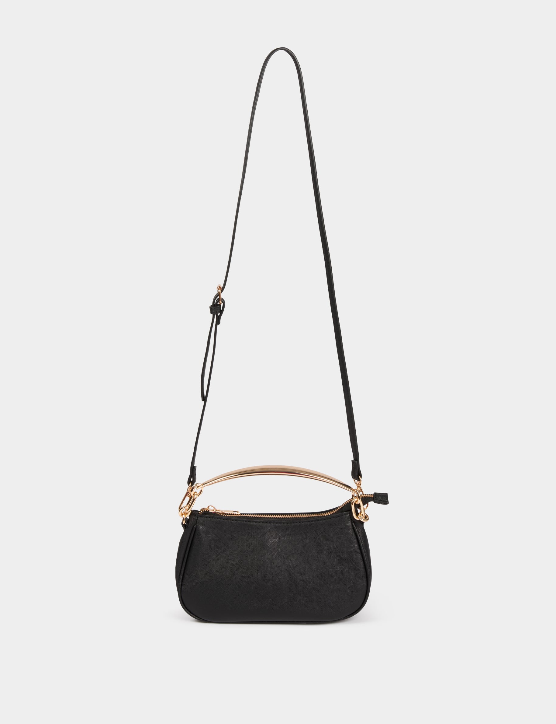 Sac bandouli&egrave;re similicuir noir femme