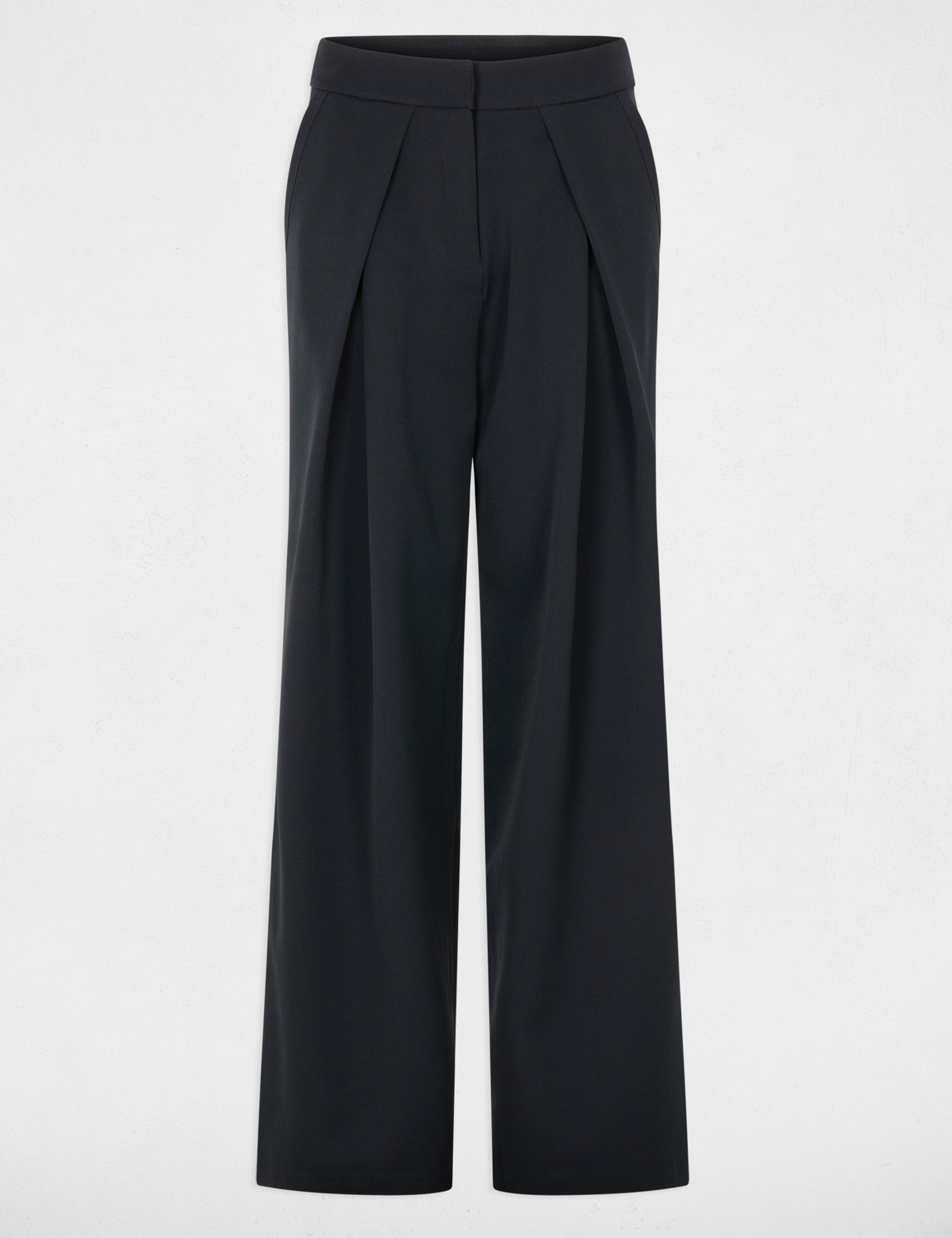 Weite Hose mit Falten marineblau damen