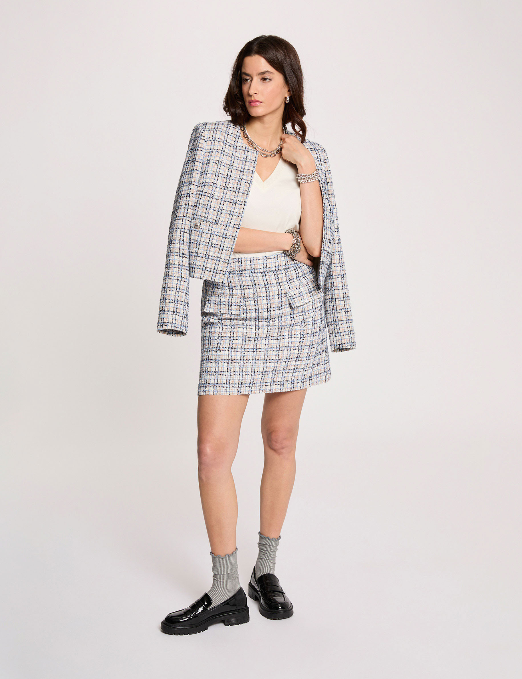 Kurzer Skaterrock mehrfarbig damen