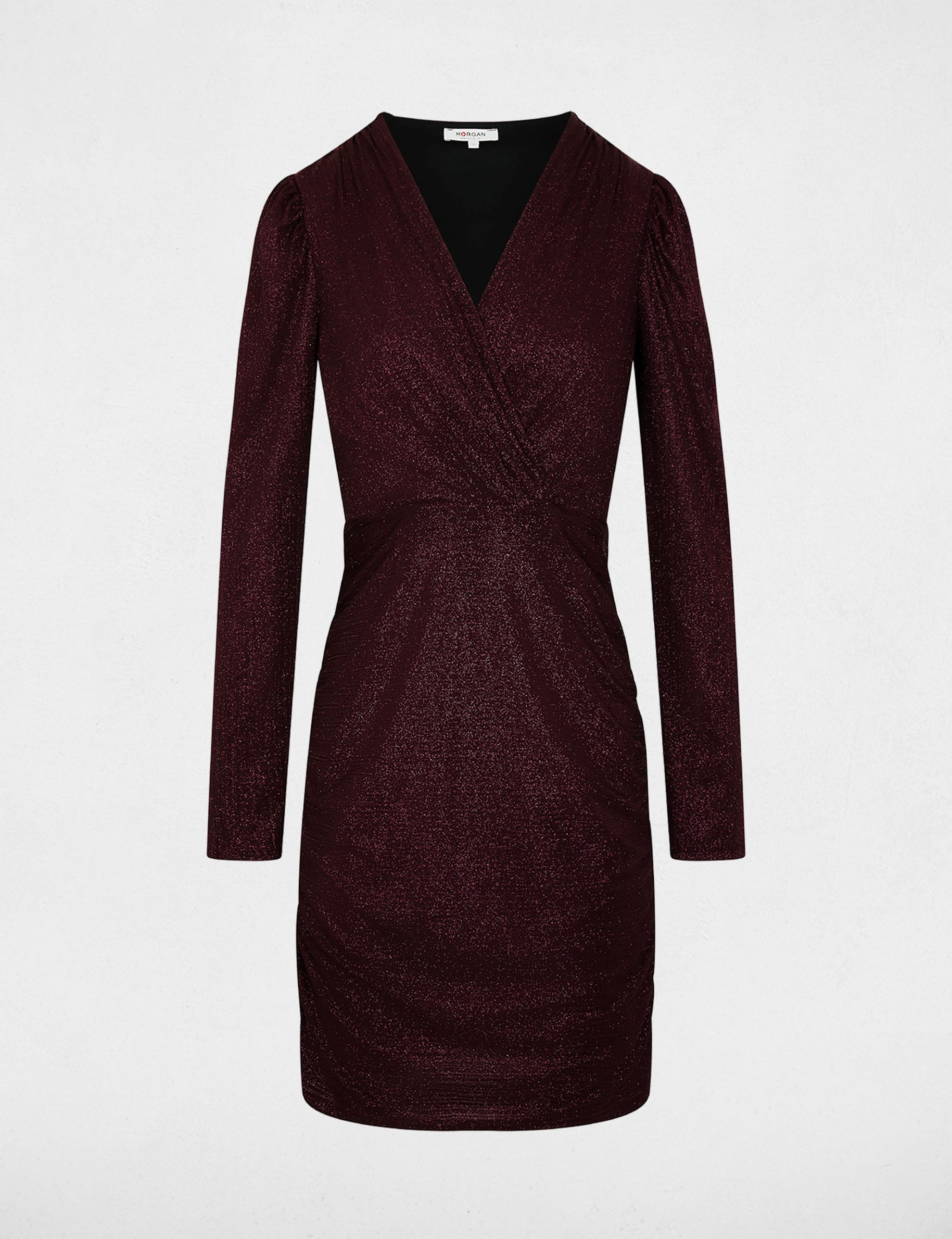 Wickelkleid mit Drapierung bordeaux damen