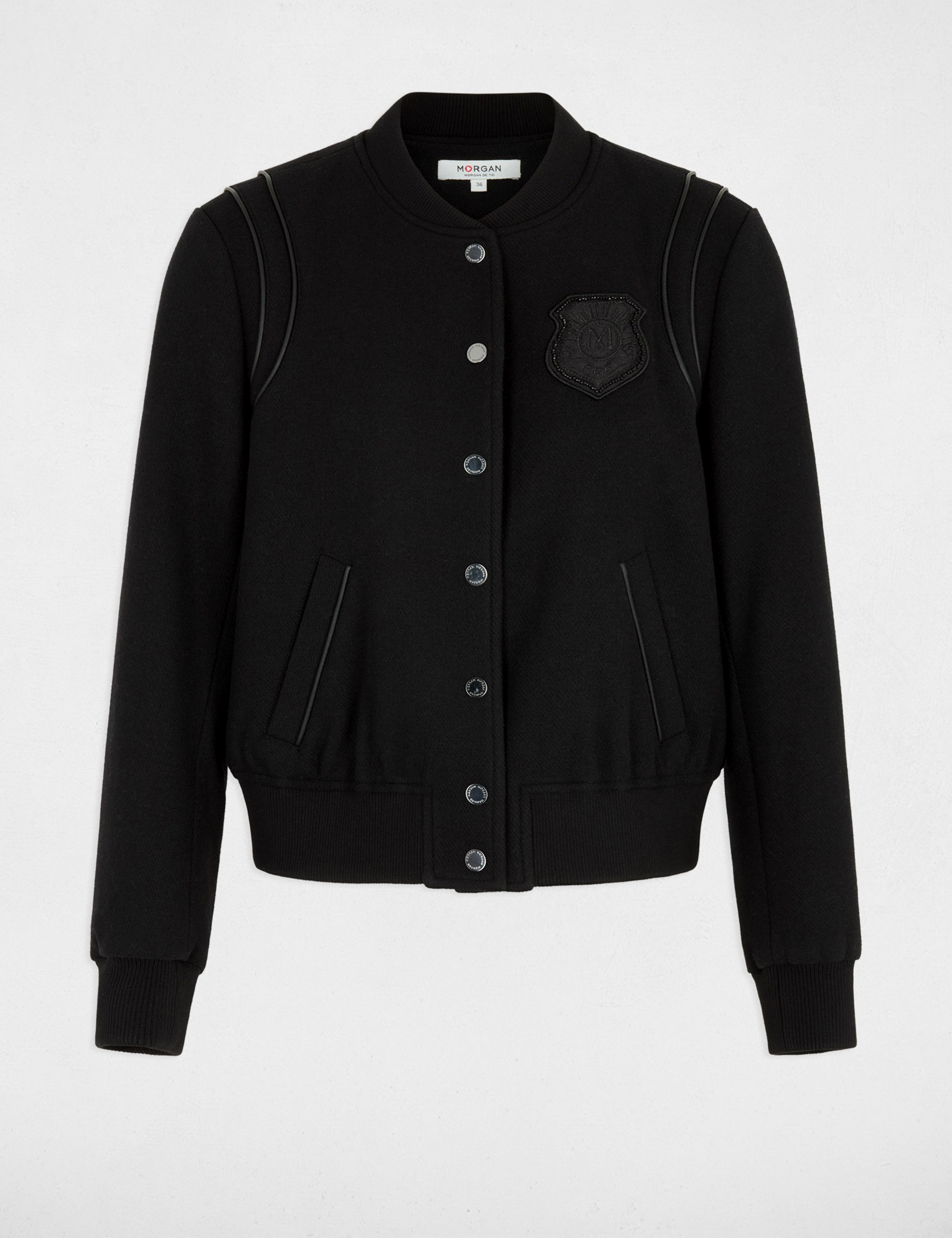 Blouson manches longues noir femme