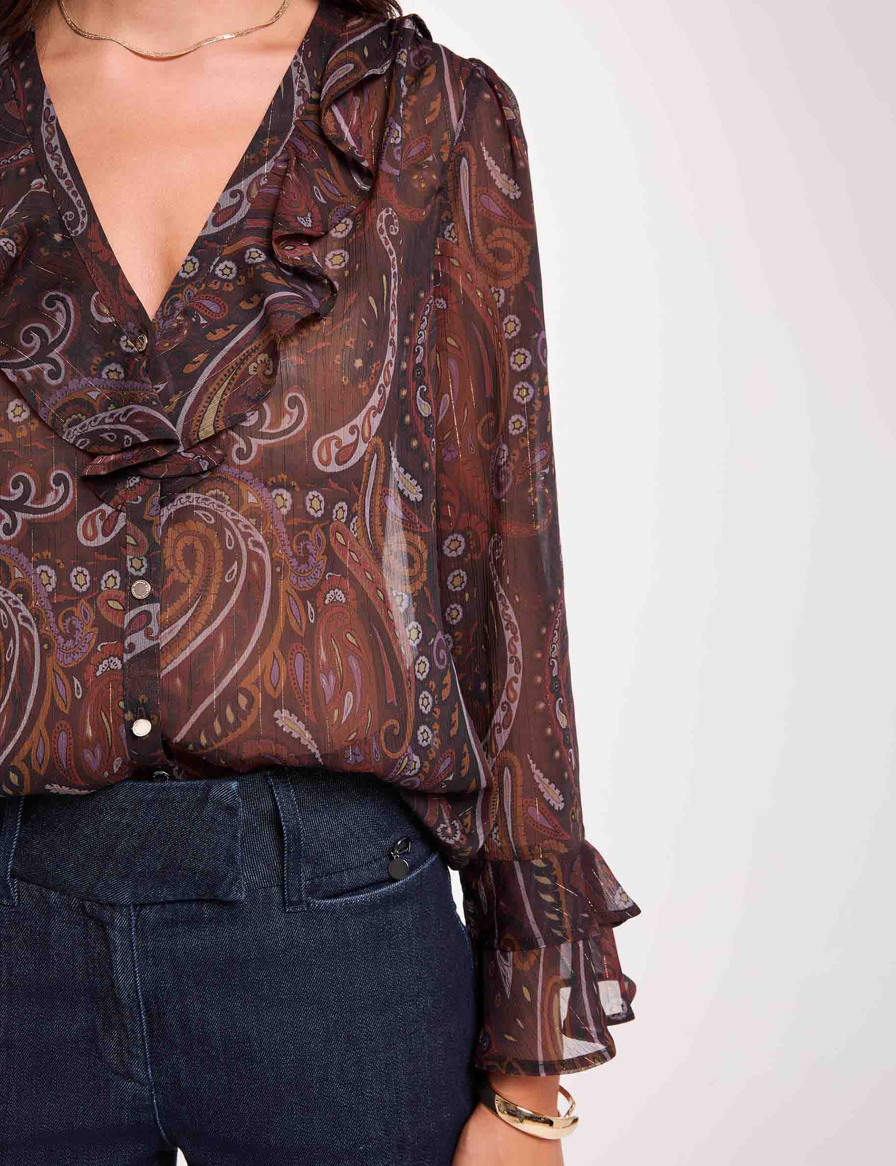 Voilebluse mit V-Ausschnitt mehrfarbig damen