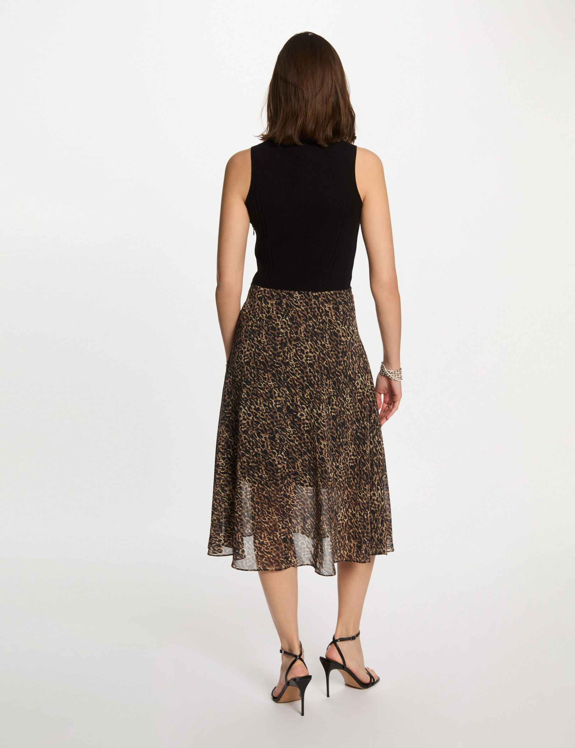 ausgestelltes kleid mit muster mehrfarbig damen Ausgestelltes Kleid mit Muster mehrfarbig damen