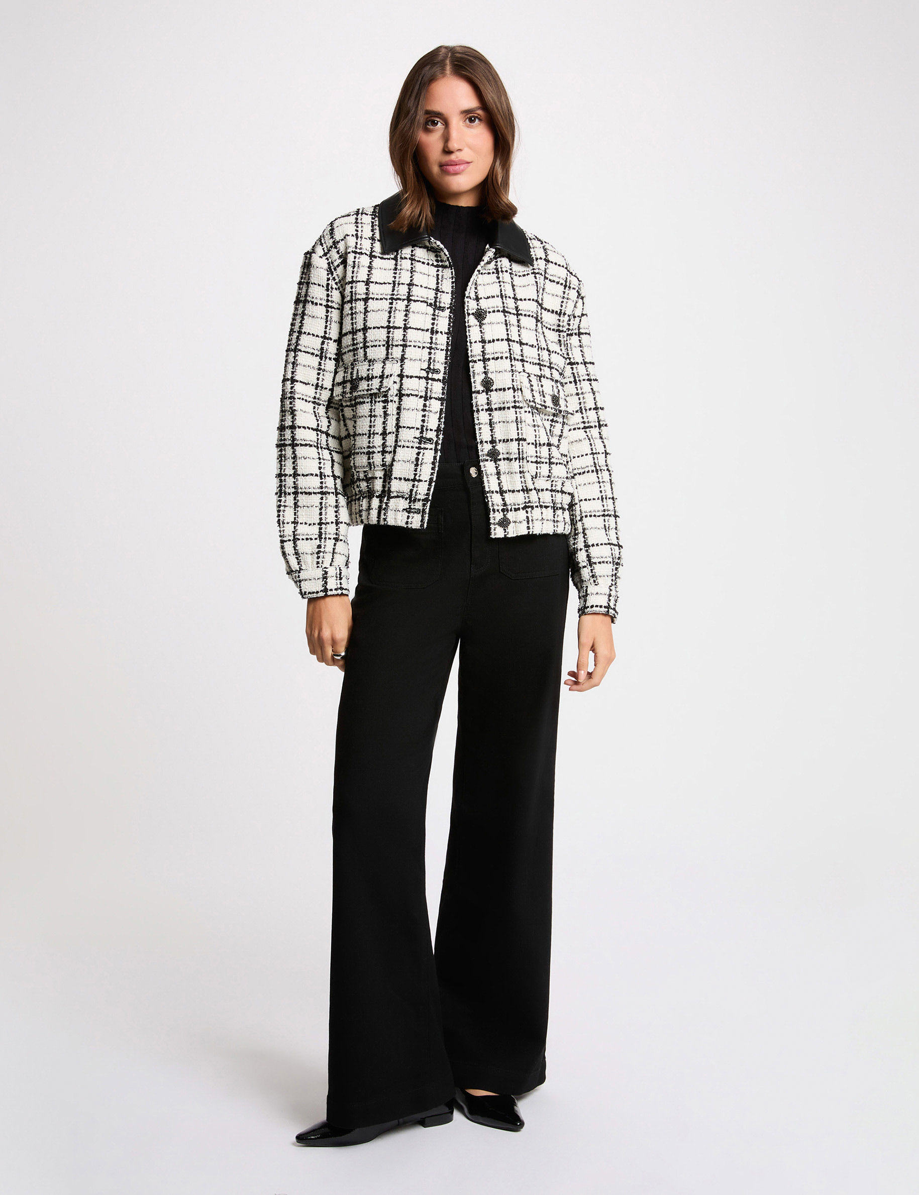 Oversize-Tweedjacke mehrfarbig damen