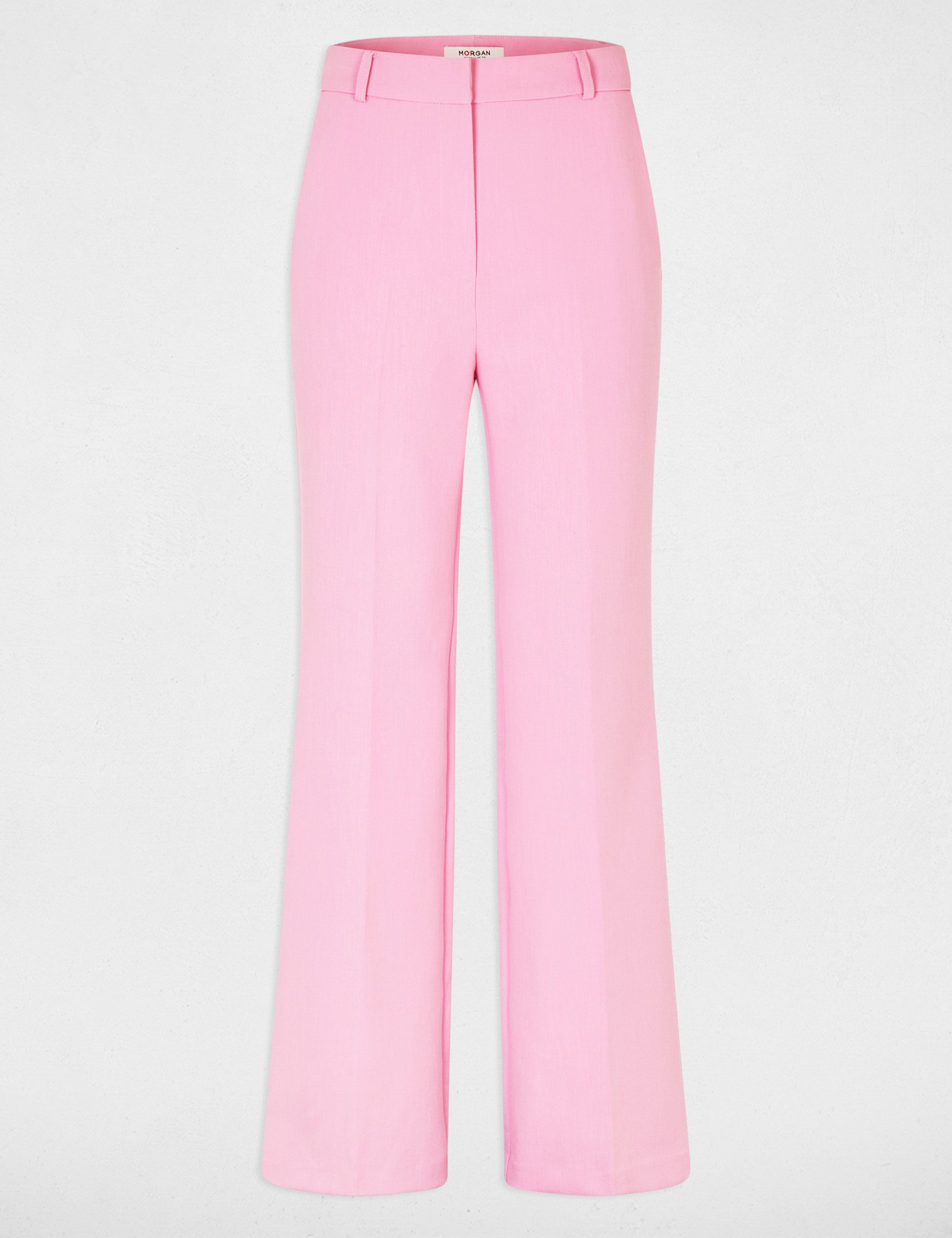 Flare hochgeschnittene Hose hellrosa damen