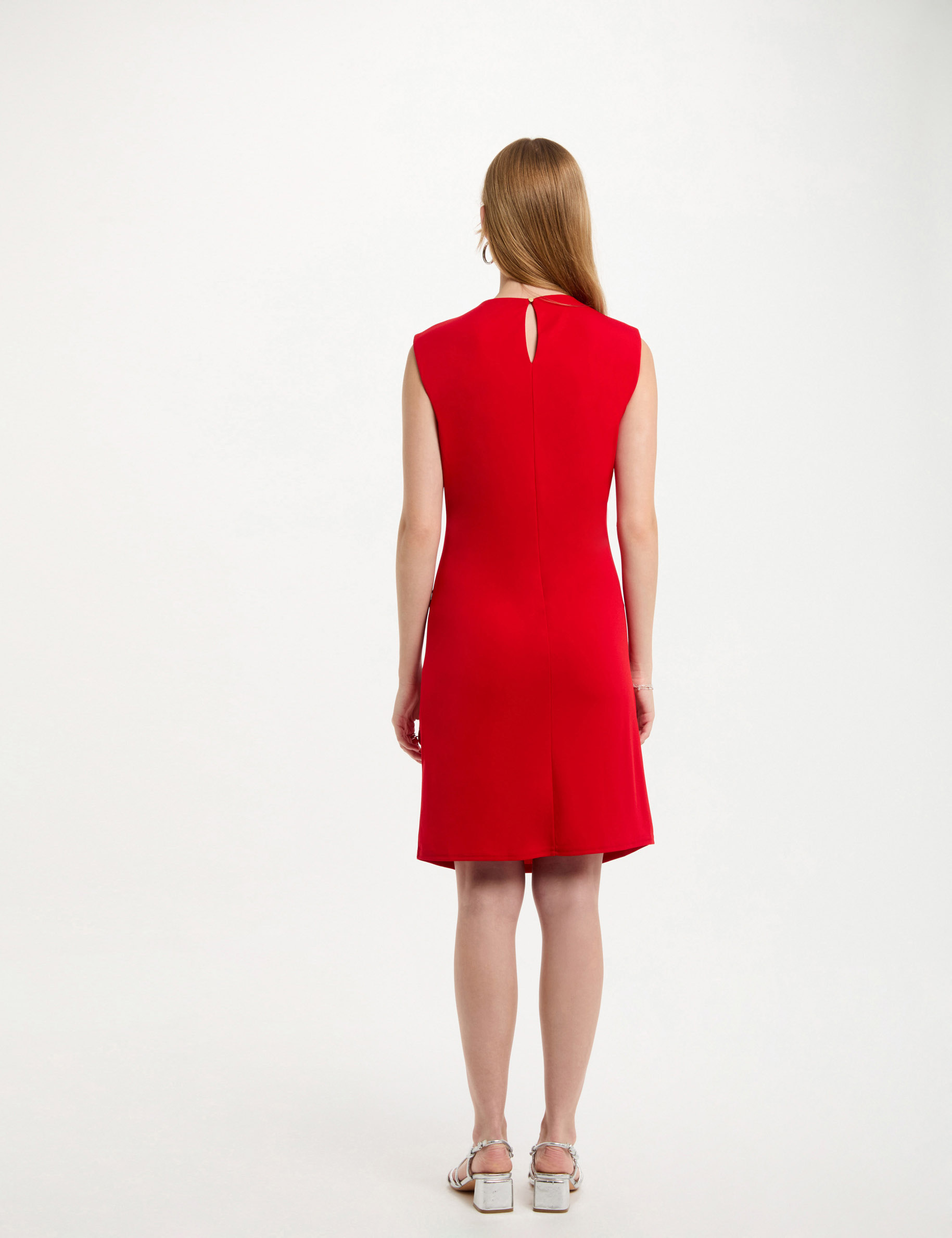 kurzes eng anliegendes drapiertes kleid rot damen Kurzes, eng anliegendes drapiertes Kleid rot damen