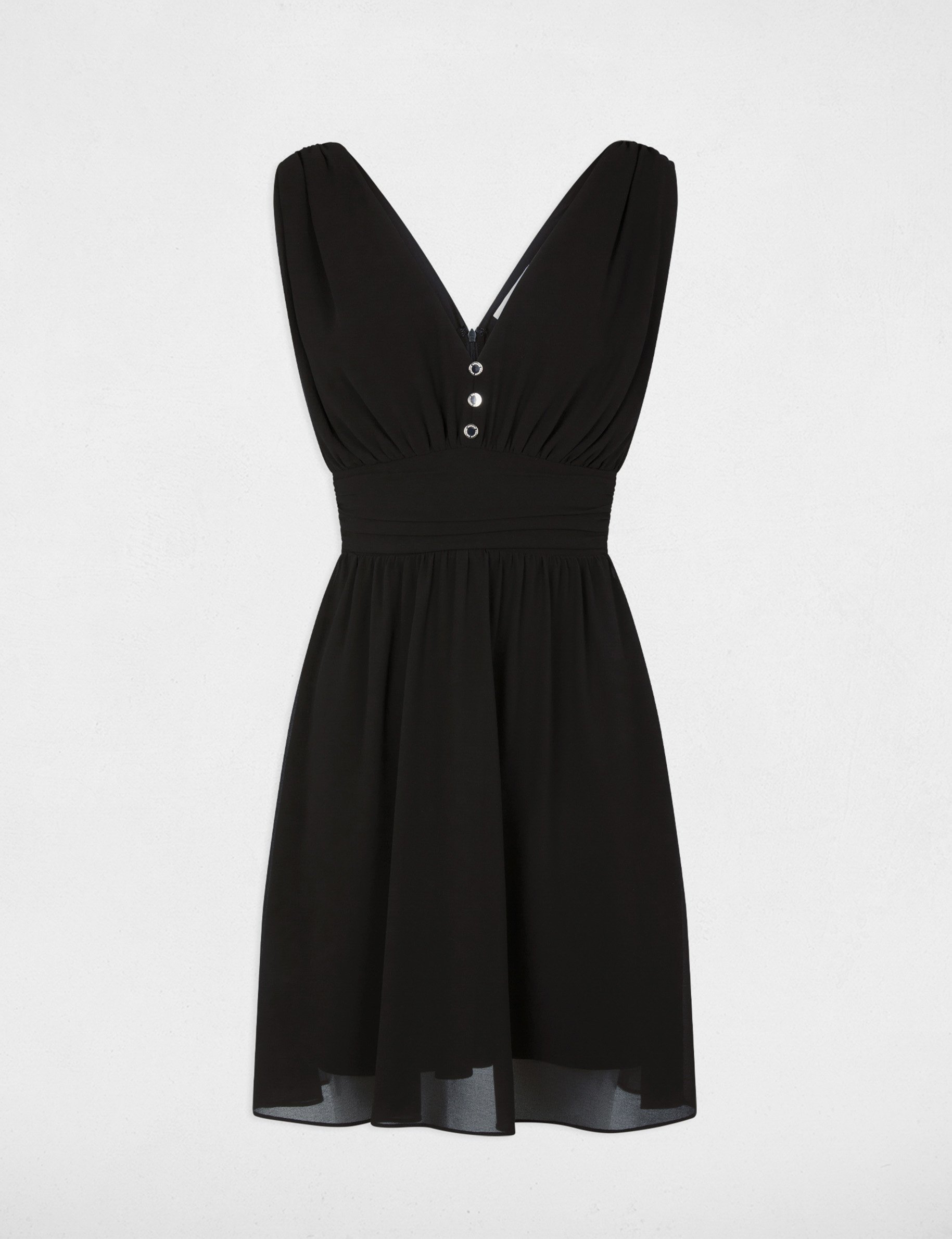 Kurzes, flie&szlig;endes, ausgestelltes Kleid schwarz damen