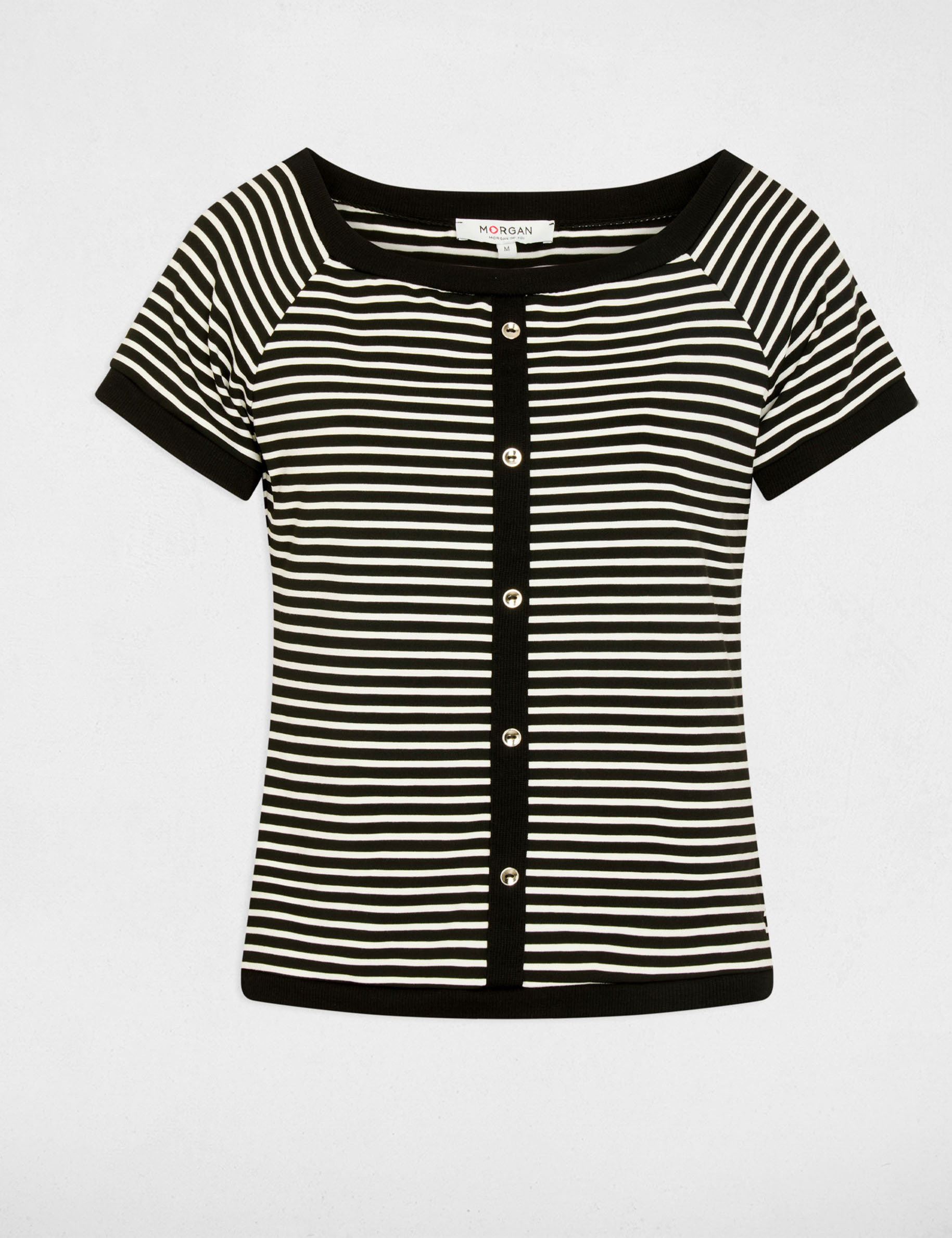 gestreiftes bardot t shirt weiss damen Gestreiftes Bardot-T-Shirt weiss damen