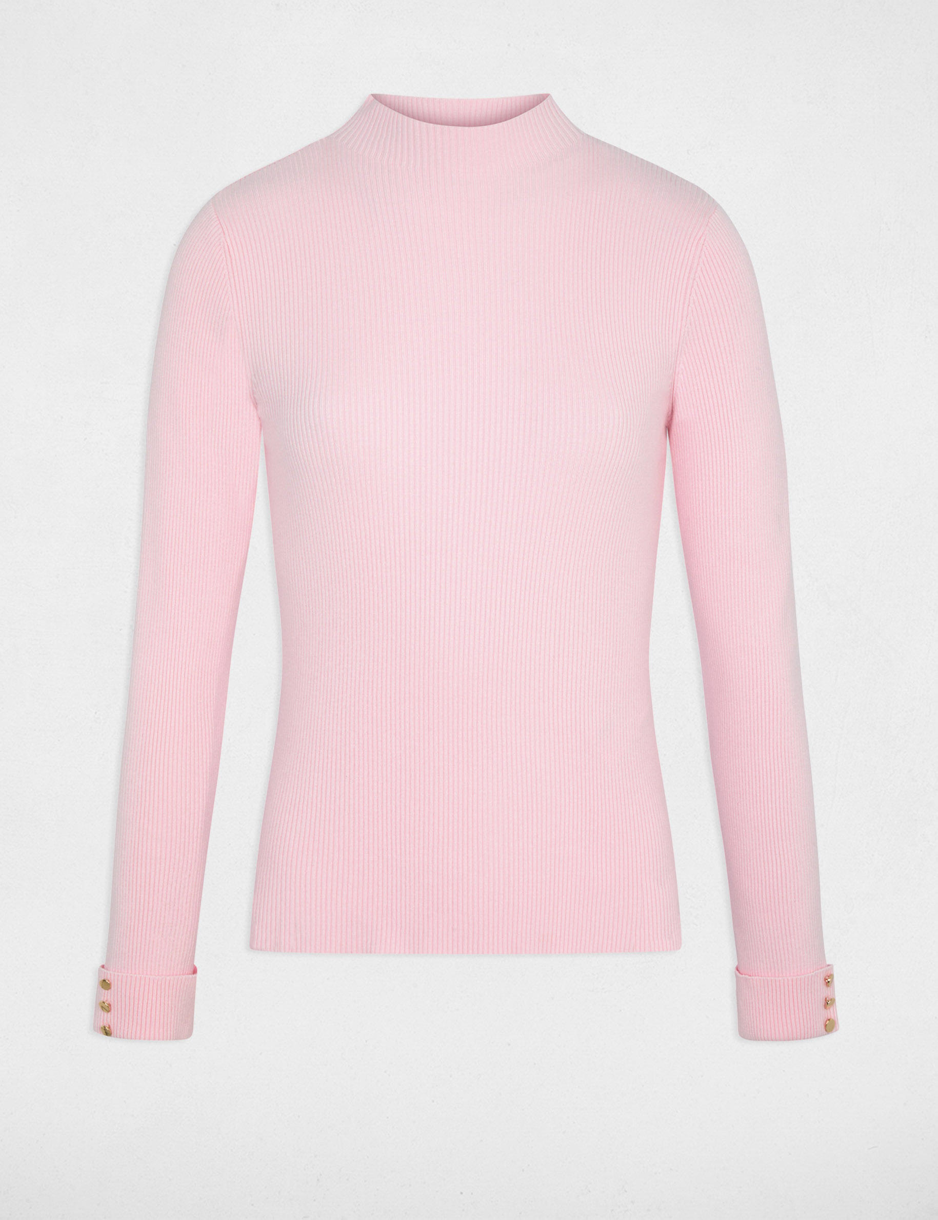 Pullover mit Stehkragen pastellrosa damen