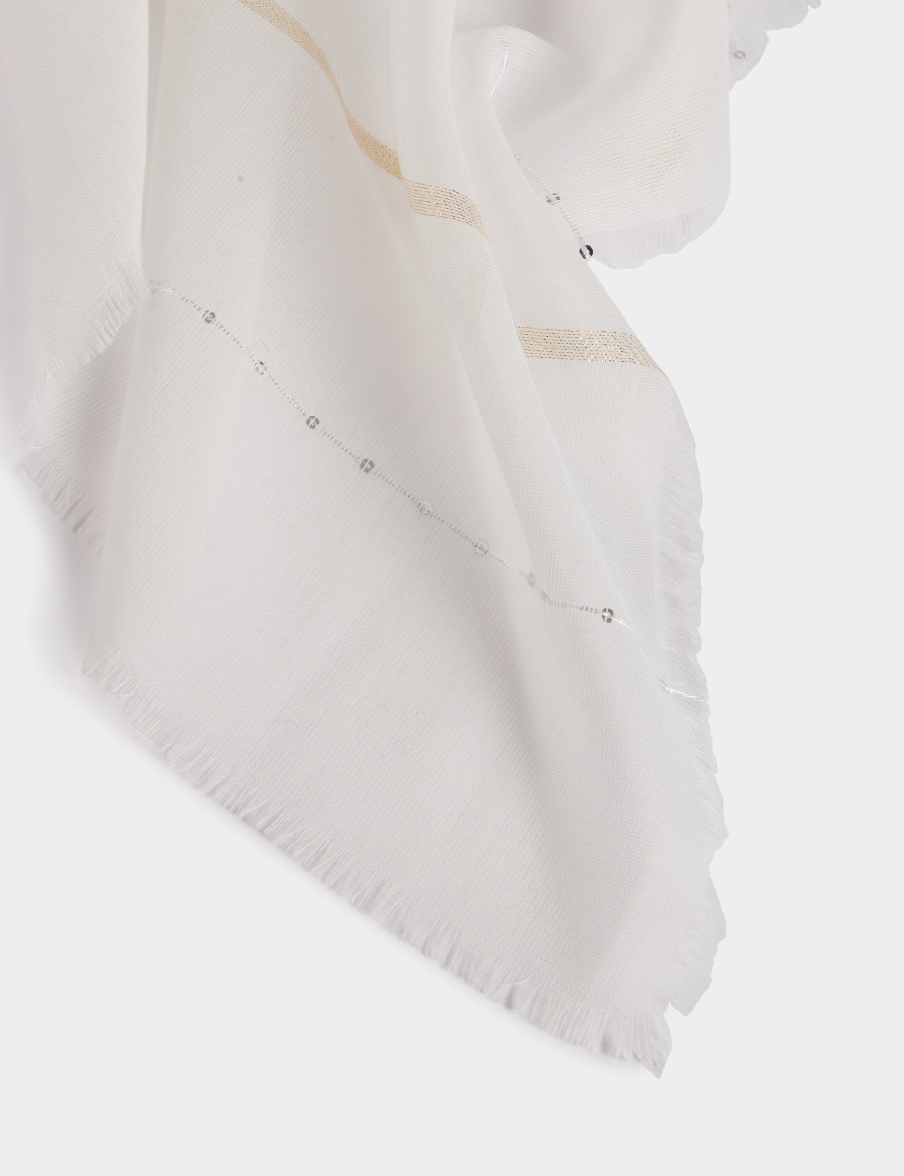 foulard avec sequins blanc femme Foulard avec sequins blanc femme