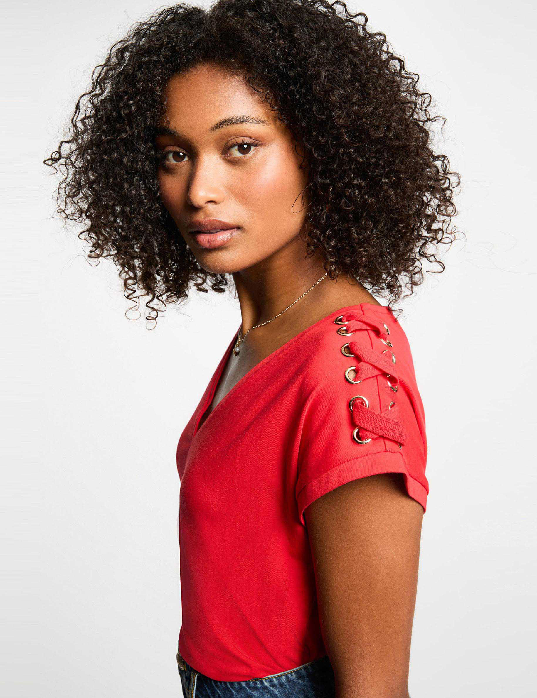 t shirt manches courtes rouge femme T-shirt manches courtes rouge femme