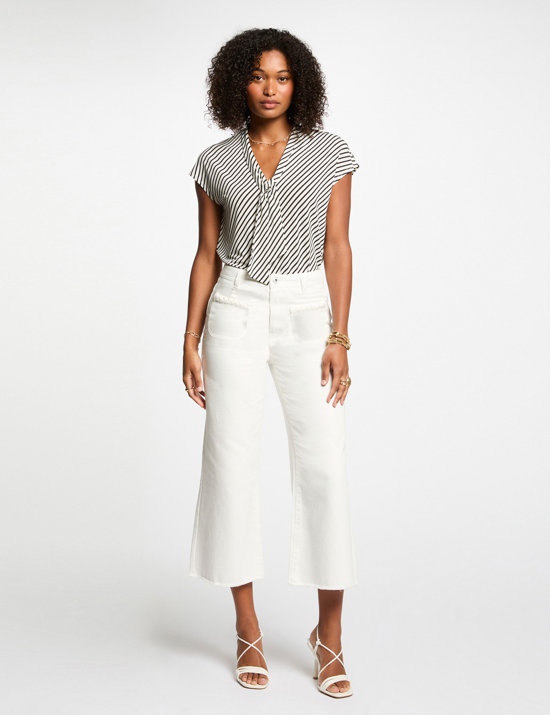 t shirt manches courtes raye blanc femme T-shirt manches courtes rayé blanc femme