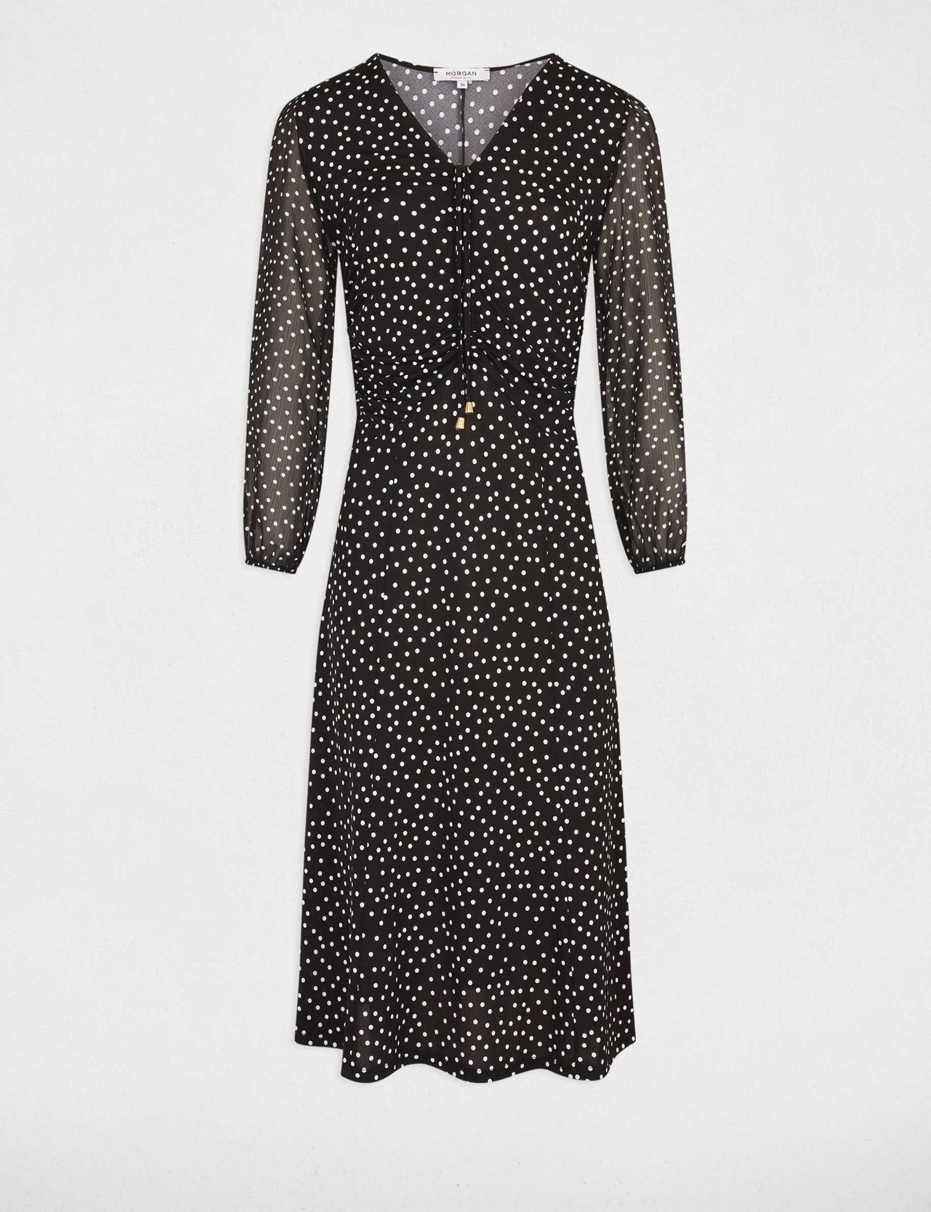 Robe cintree fluide a pois multico femme Morgan Suisse